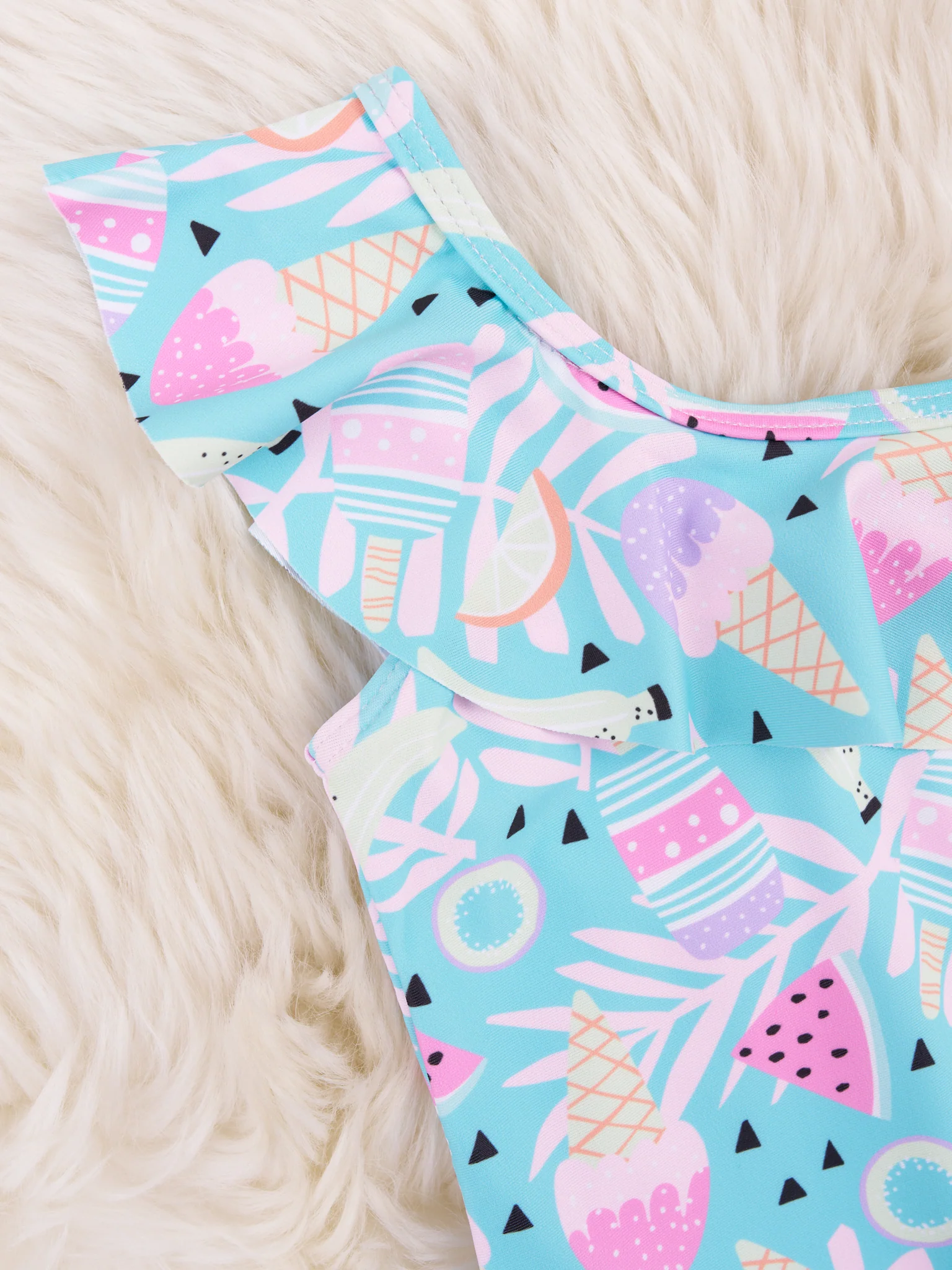 Sweet Treats Asymmetrical Ruffle Swimsuit - Image 3