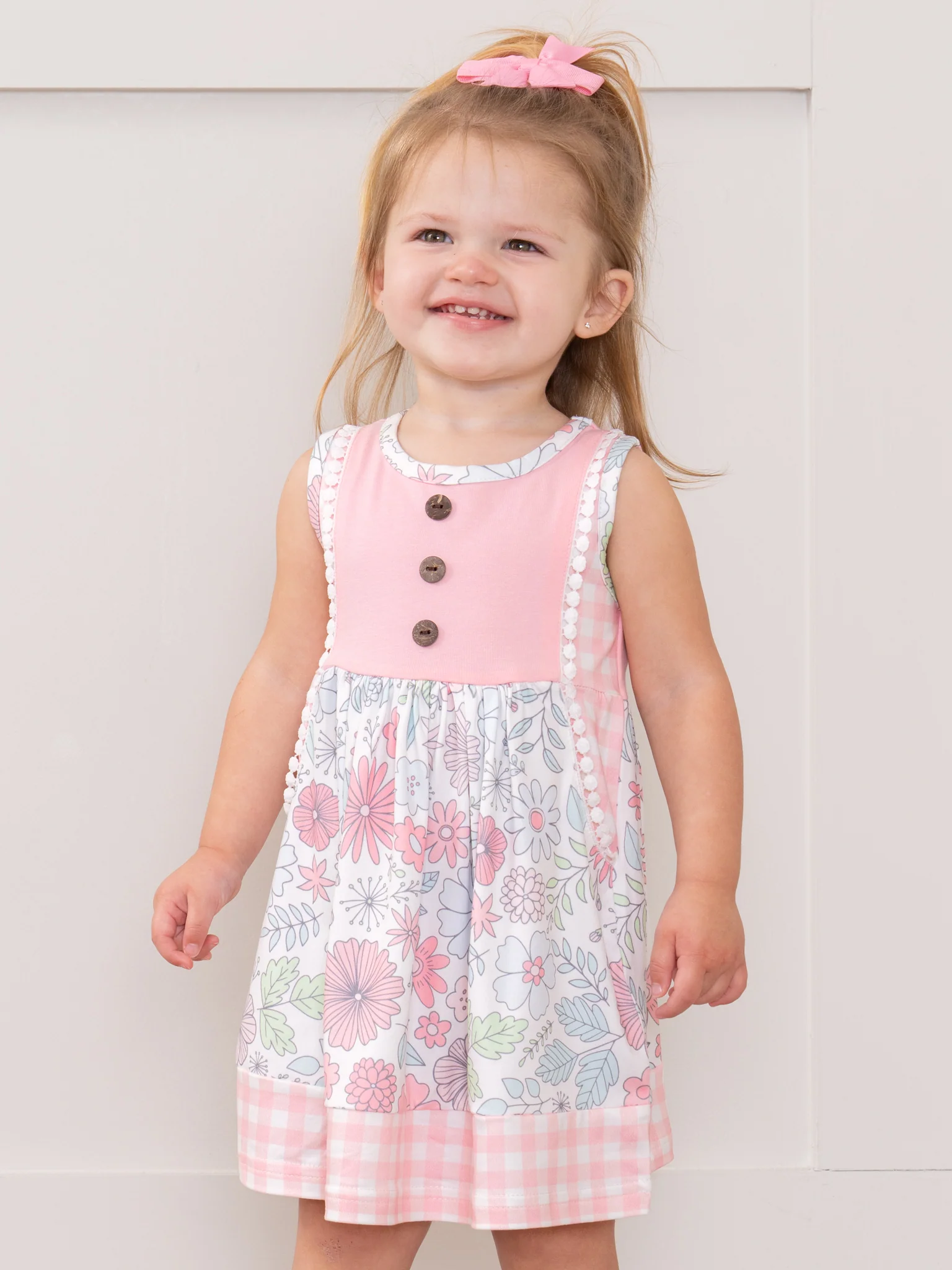 Sweet Wildflowers Gingham Dress