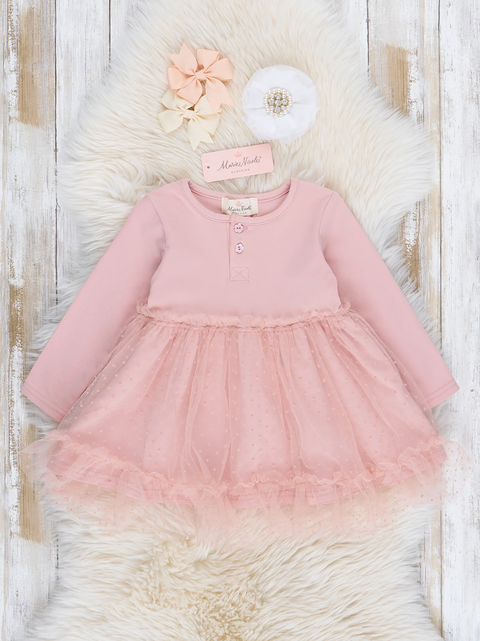 Swiss Dot Overlay Tulle Dress - Image 2