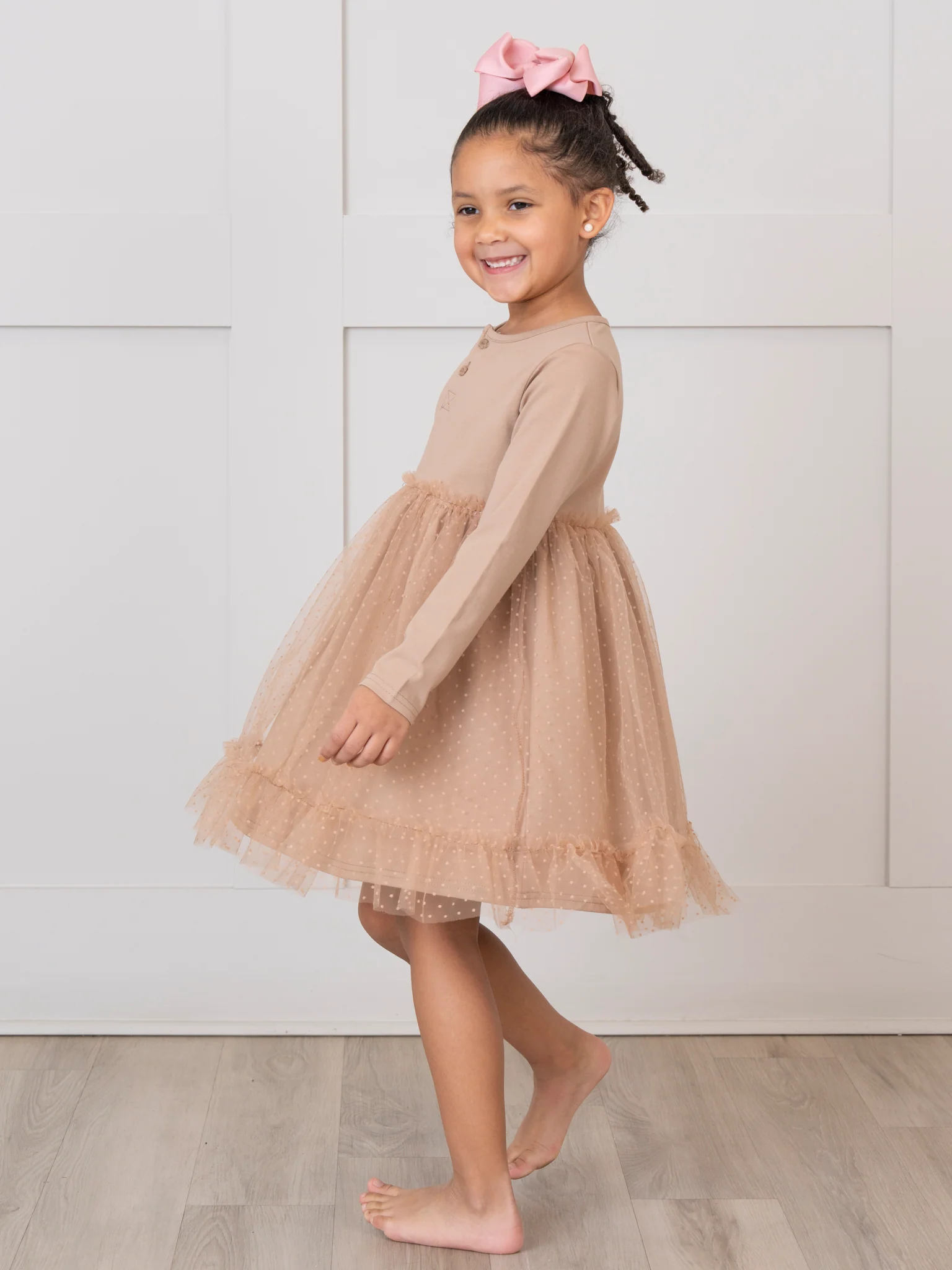 Swiss Dot Overlay Tulle Dress - Image 3