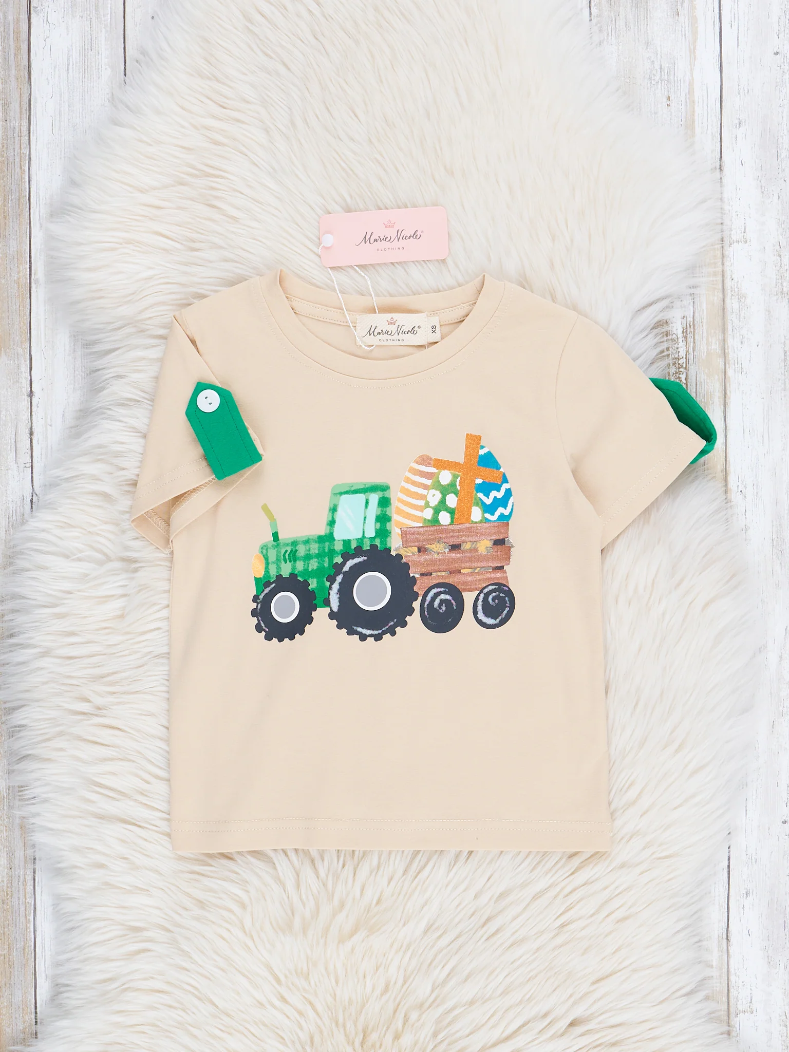 Tan Easter Tractor Shirt - Image 3