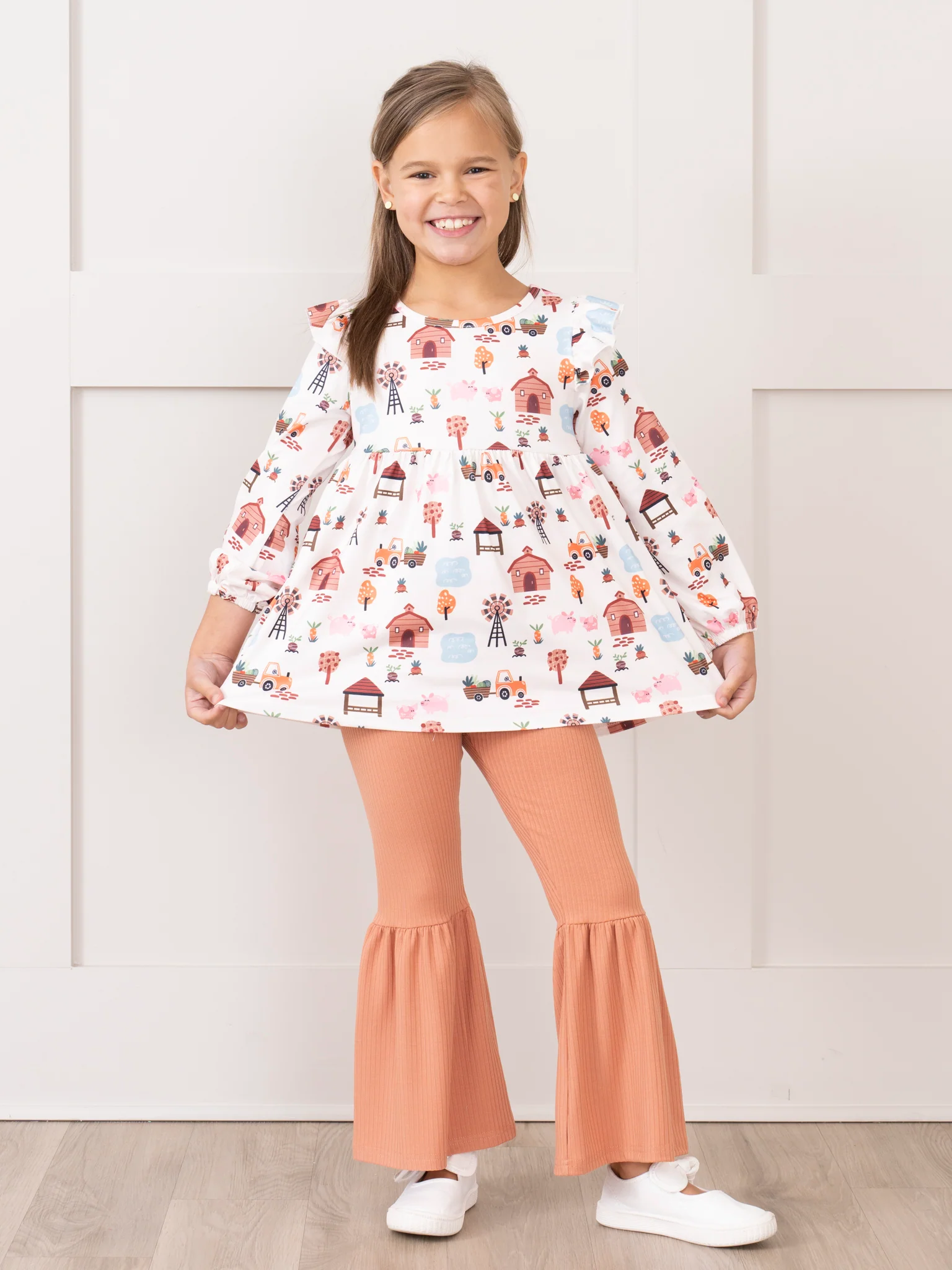 Tan Farmhouse Bell Bottom Outfit - Image 4