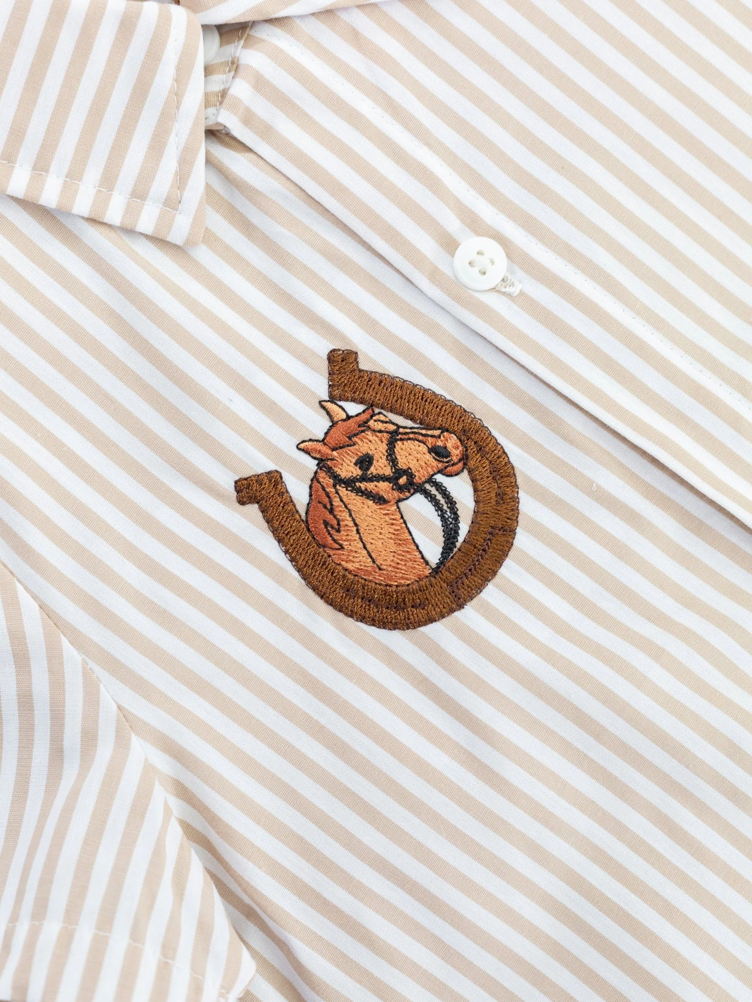 Tan Striped Horse Polo - Image 2
