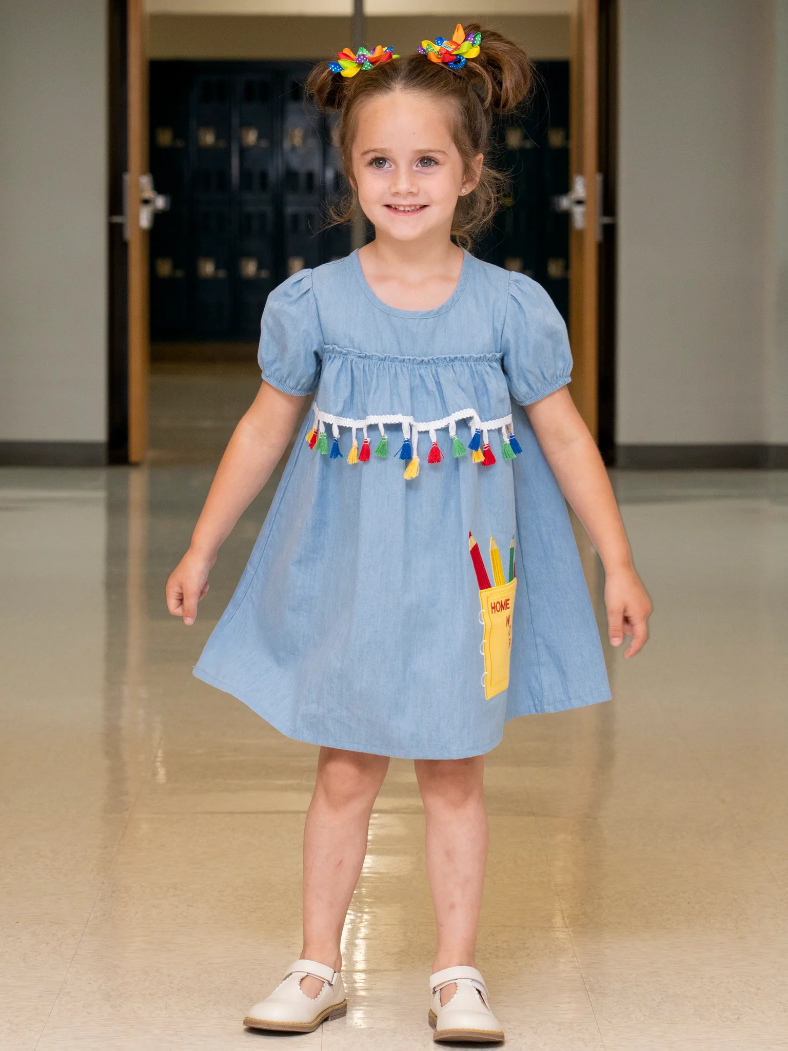 Tassel Colors Chambray Dress - Image 5