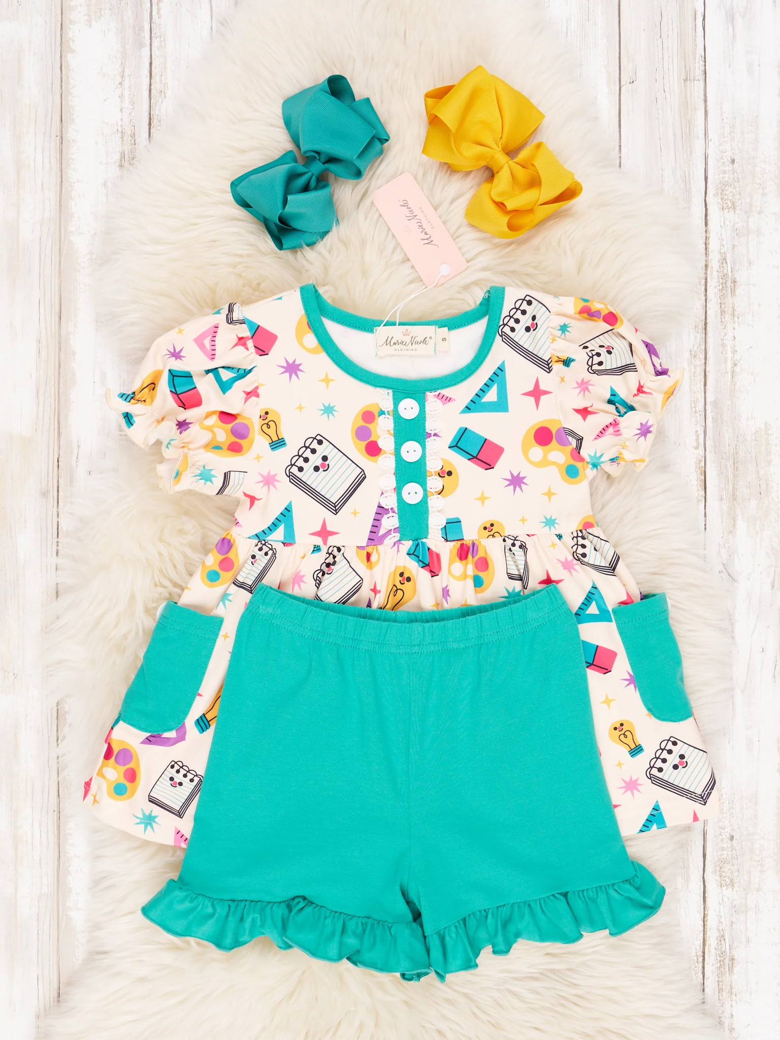 Teal Art Class Ruffle Outfit - Image 2