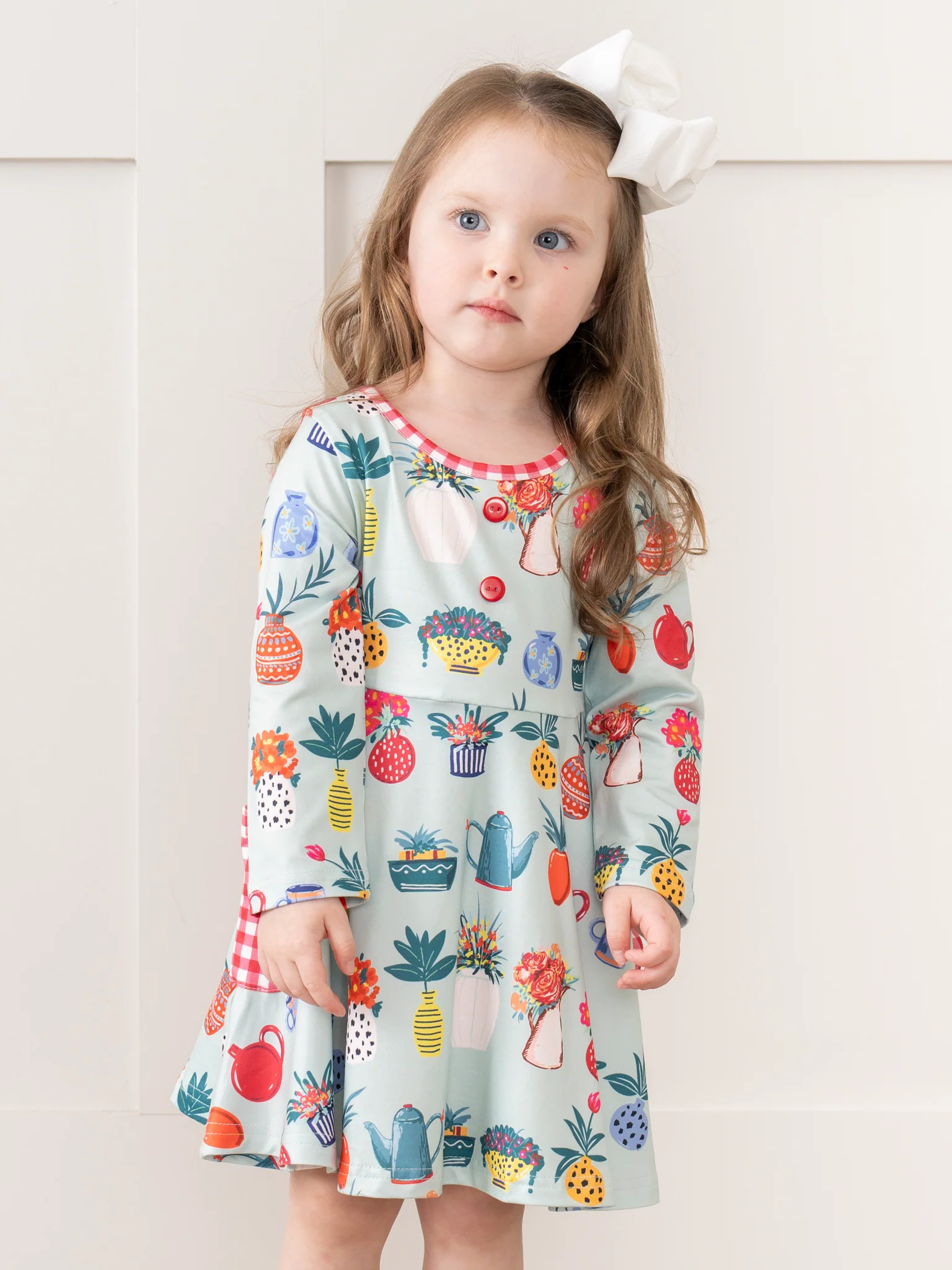 Teal Gardening Gingham Pocket Dress