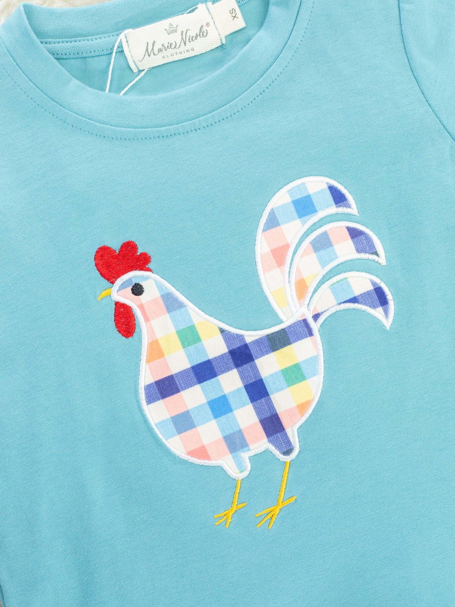 Teal Gingham Chicken Outfit - Image 3