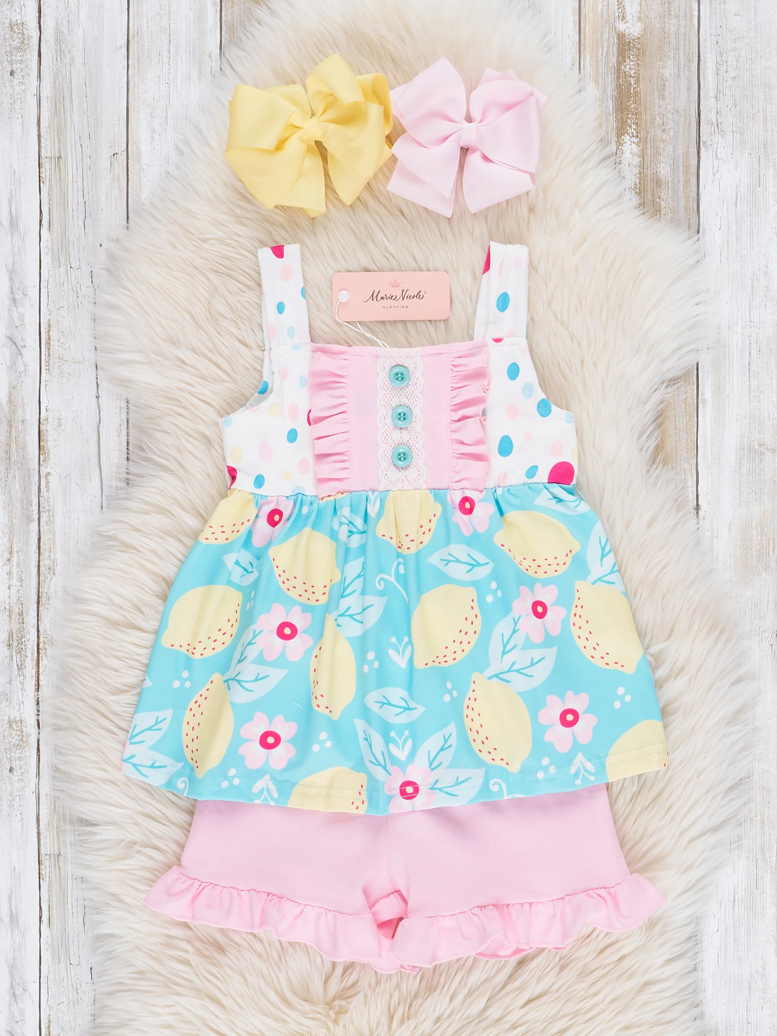 Teal Lemon Drops Ruffle Outfit - Image 2