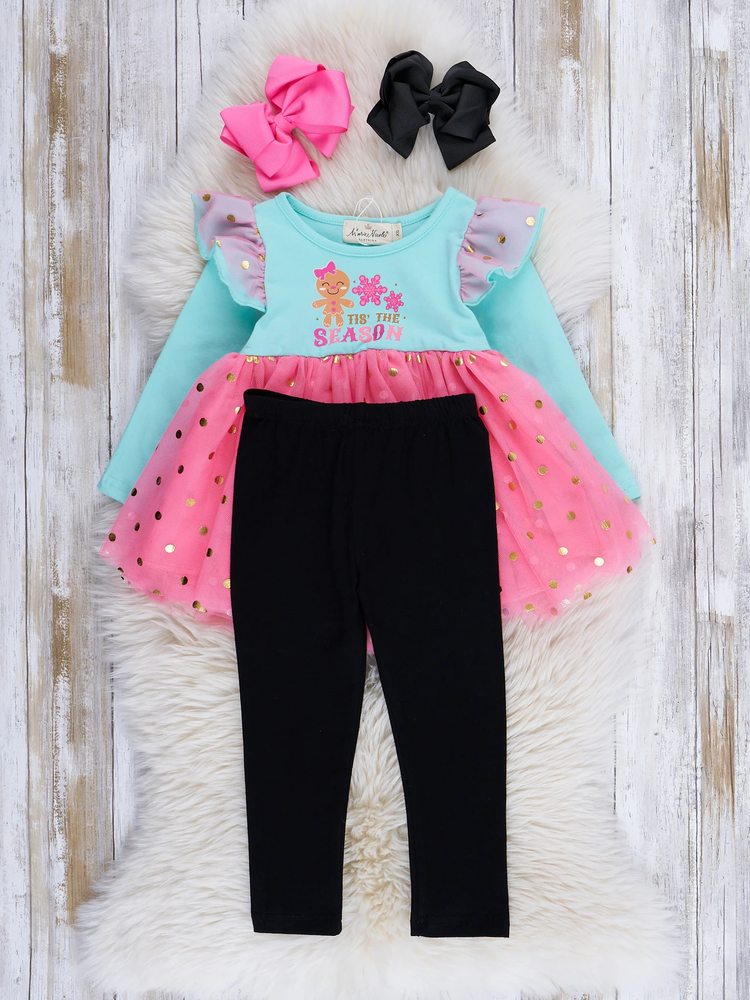 Teal & Pink 'Tis the Season Tulle Outfit - Image 2