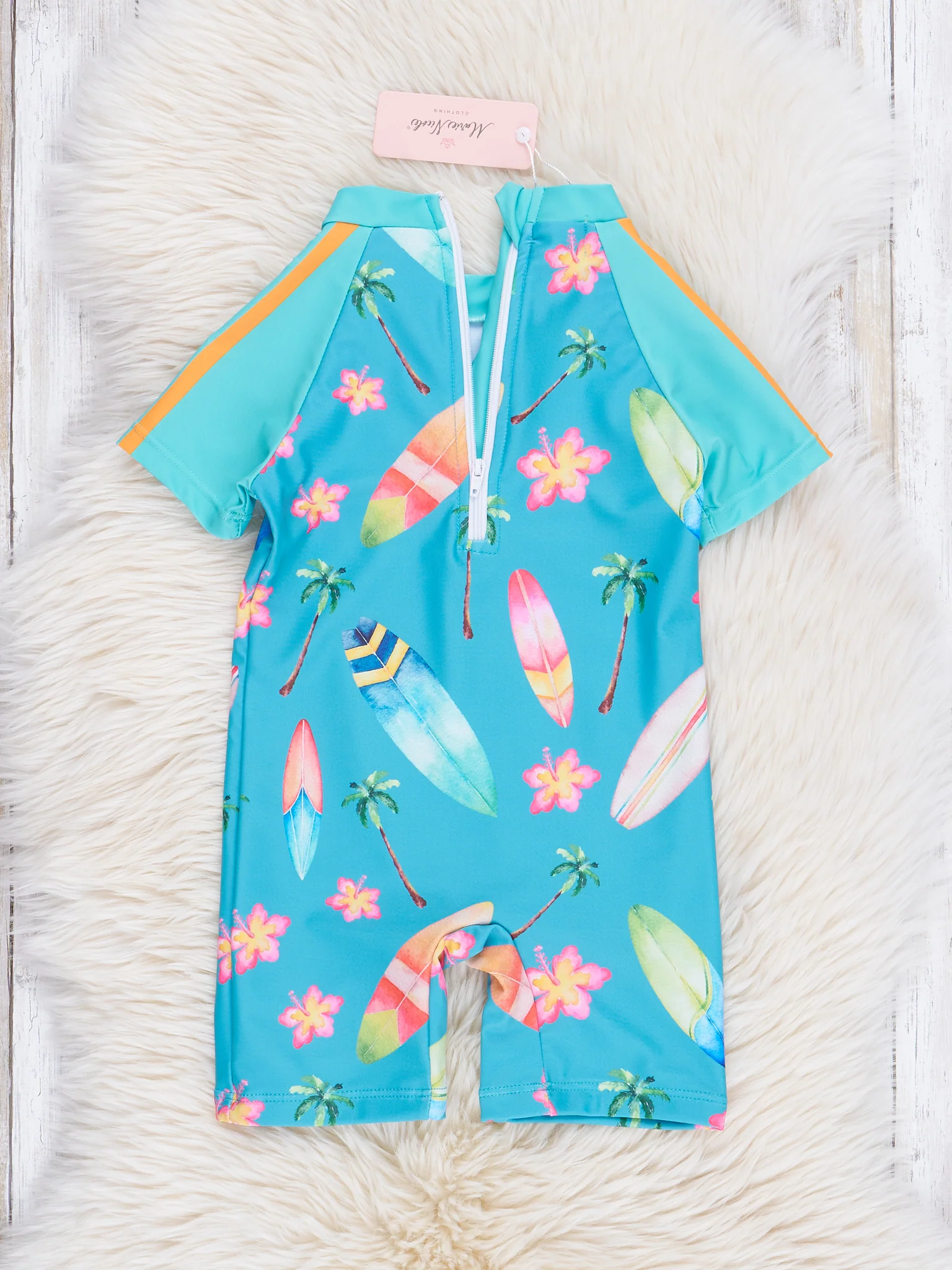 Teal Surf's Up Rashguard - Image 2