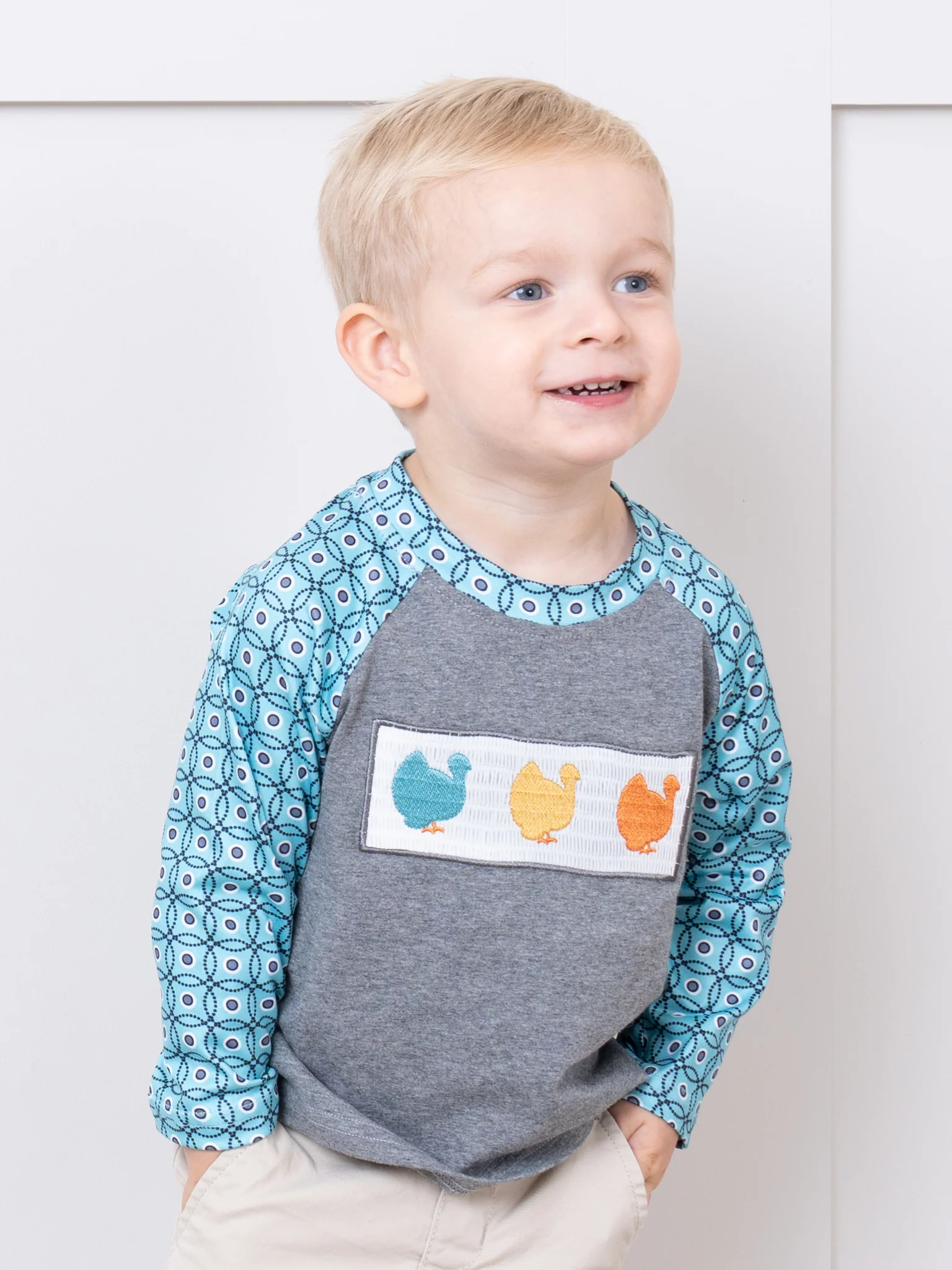 Teal Turkey Smocked Shirt