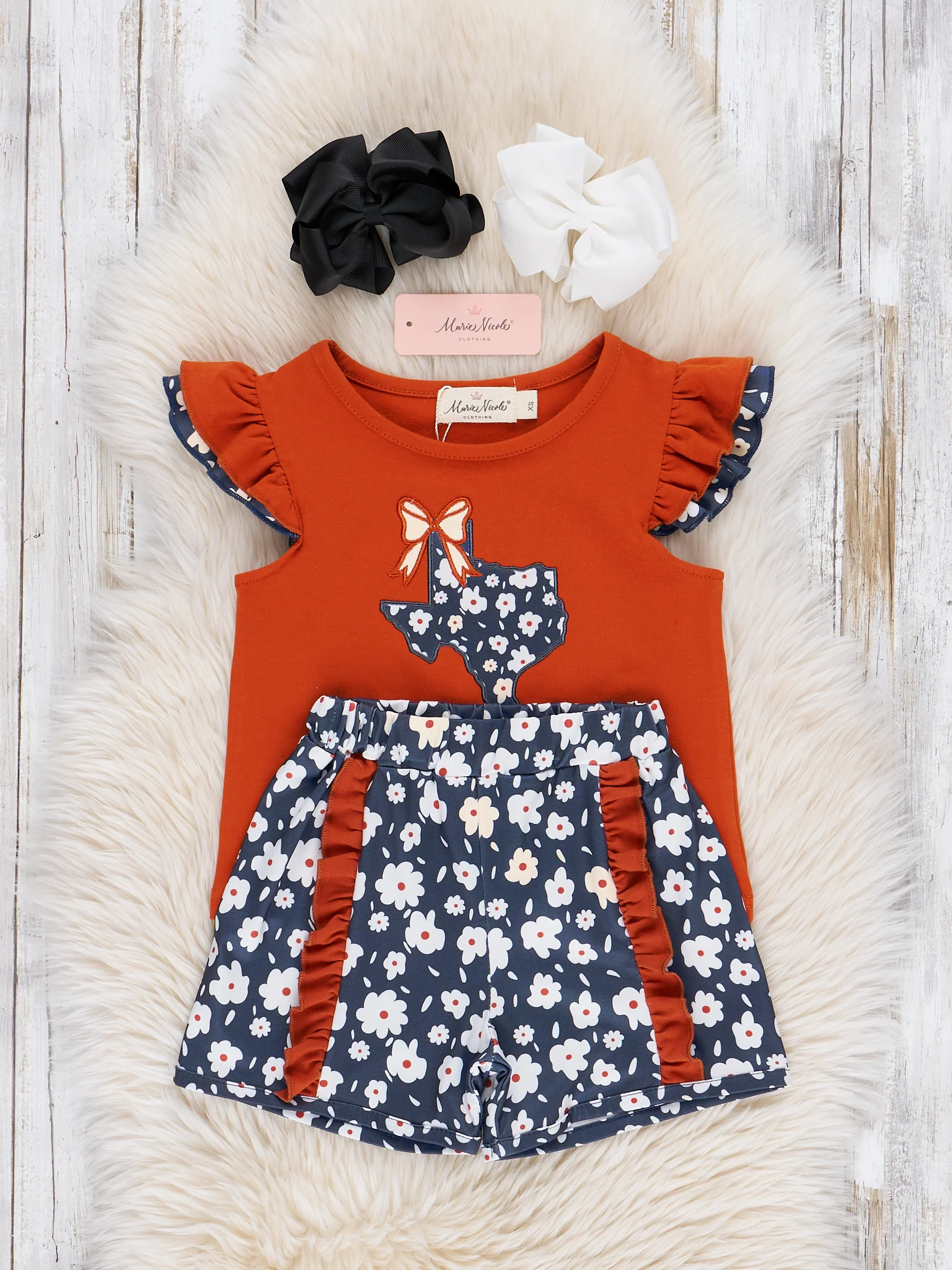 Texas Embroidered Floral Ruffle Outfit - Image 3