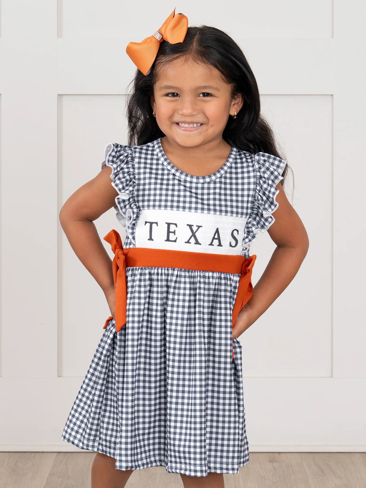 Texas Smocked Gingham Dress
