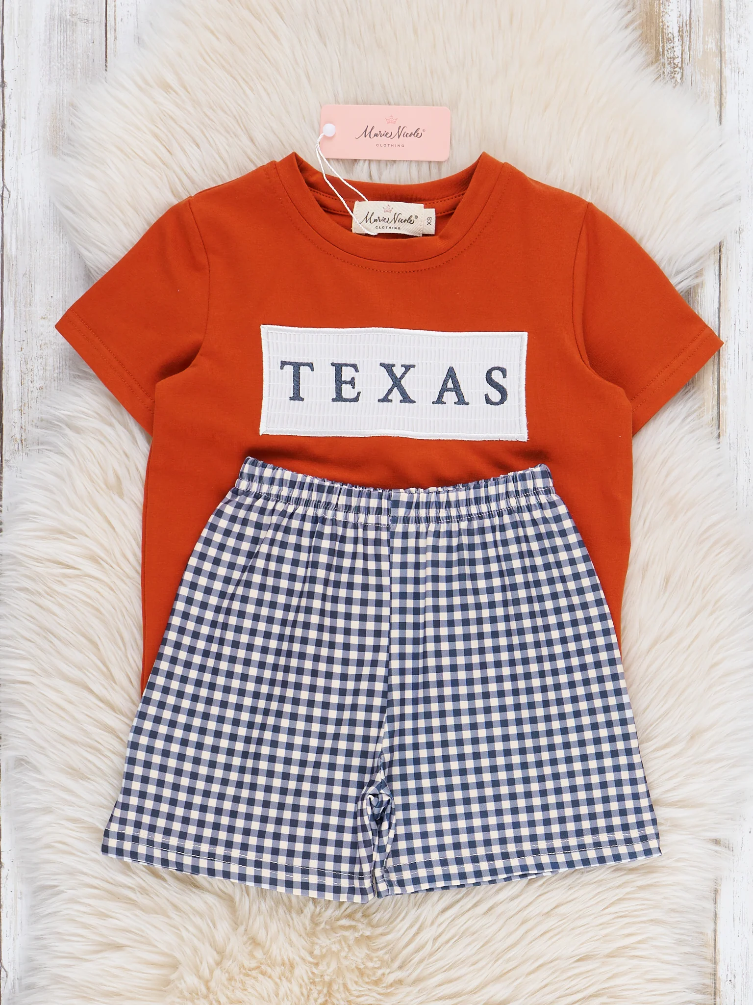 Texas Smocked Gingham Outfit - Image 3
