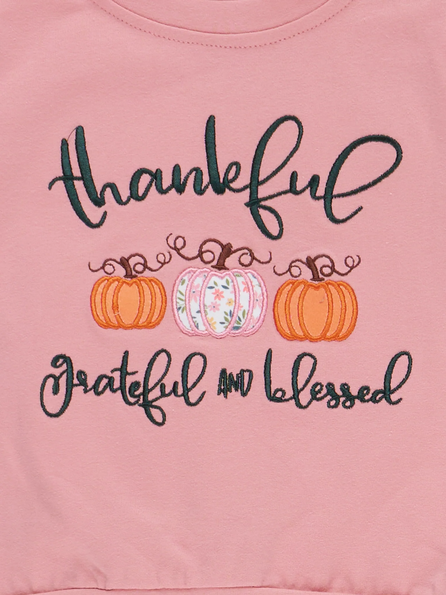 Thankful Graceful & Blessed Pumpkin Bell Bottom Outfit - Image 3