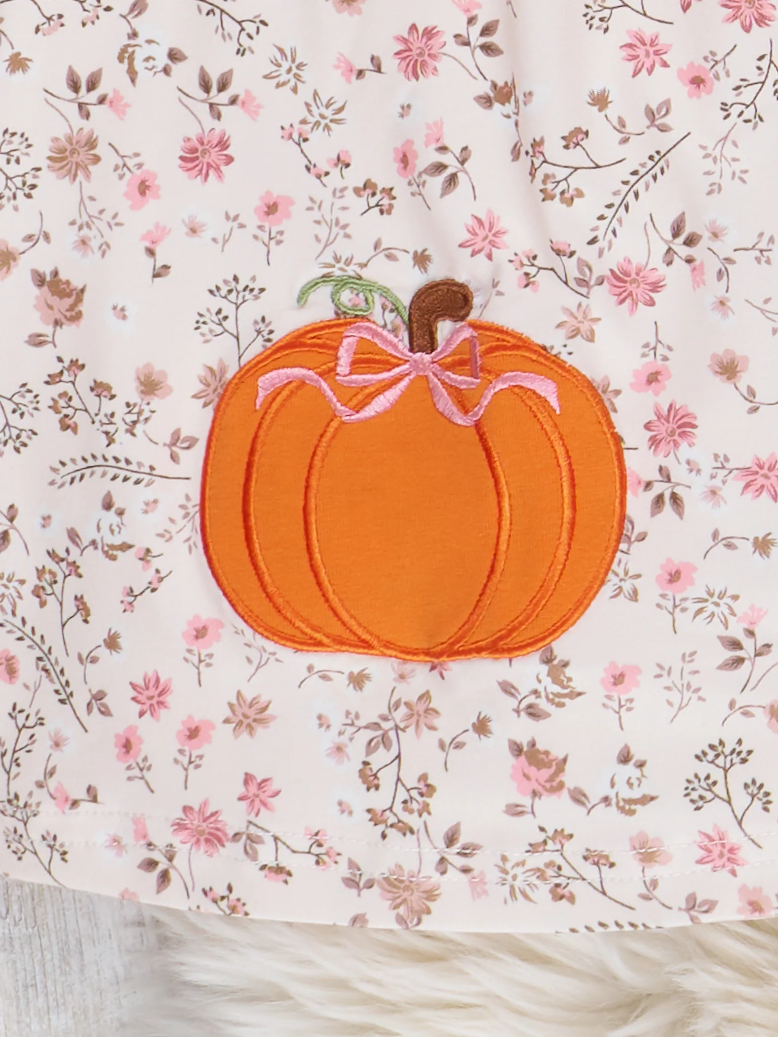 Thankful Pumpkin Embroidered Dress - Image 2