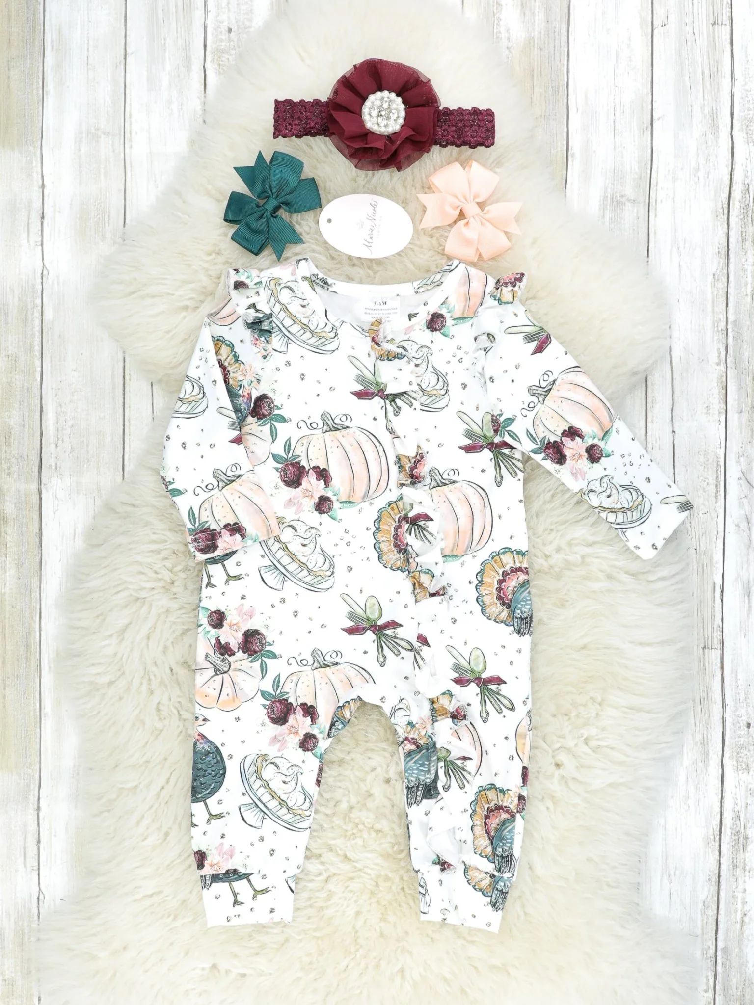 Thanksgiving Dinner Ruffle Romper
