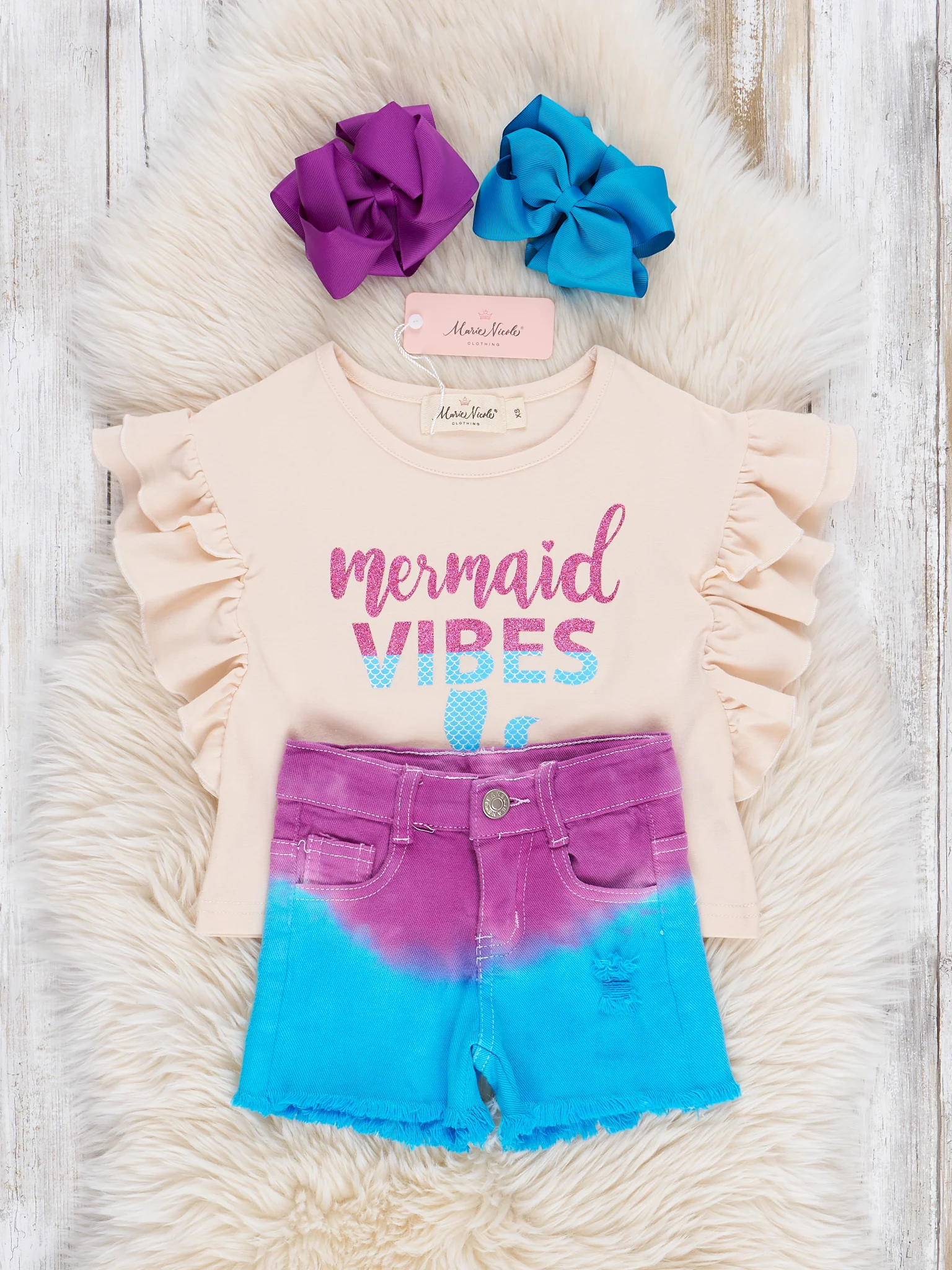 Tie Dye Mermaid Vibes Ruffle Outfit - Image 2