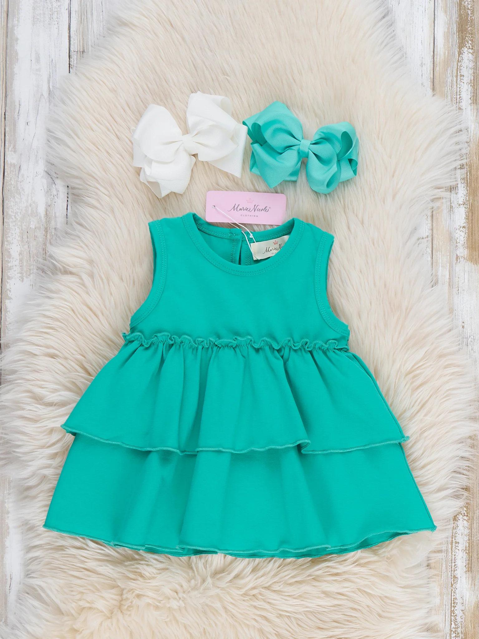 Tiered Cotton Ruffle Tank - Mermaid - Image 2