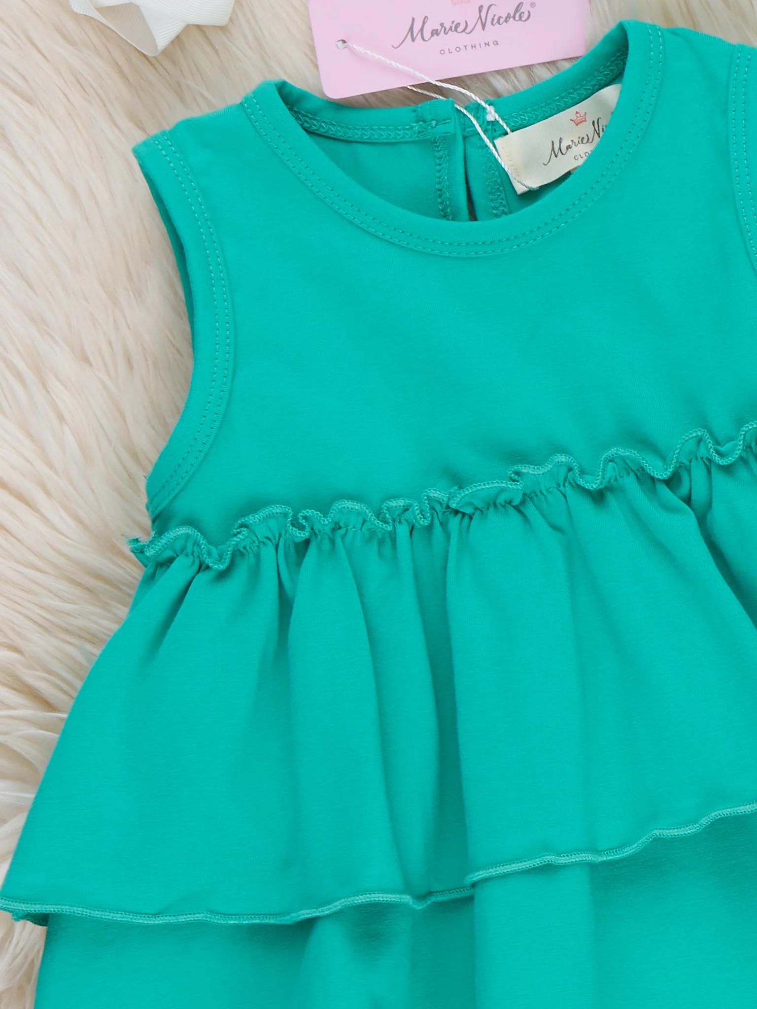 Tiered Cotton Ruffle Tank - Mermaid - Image 3