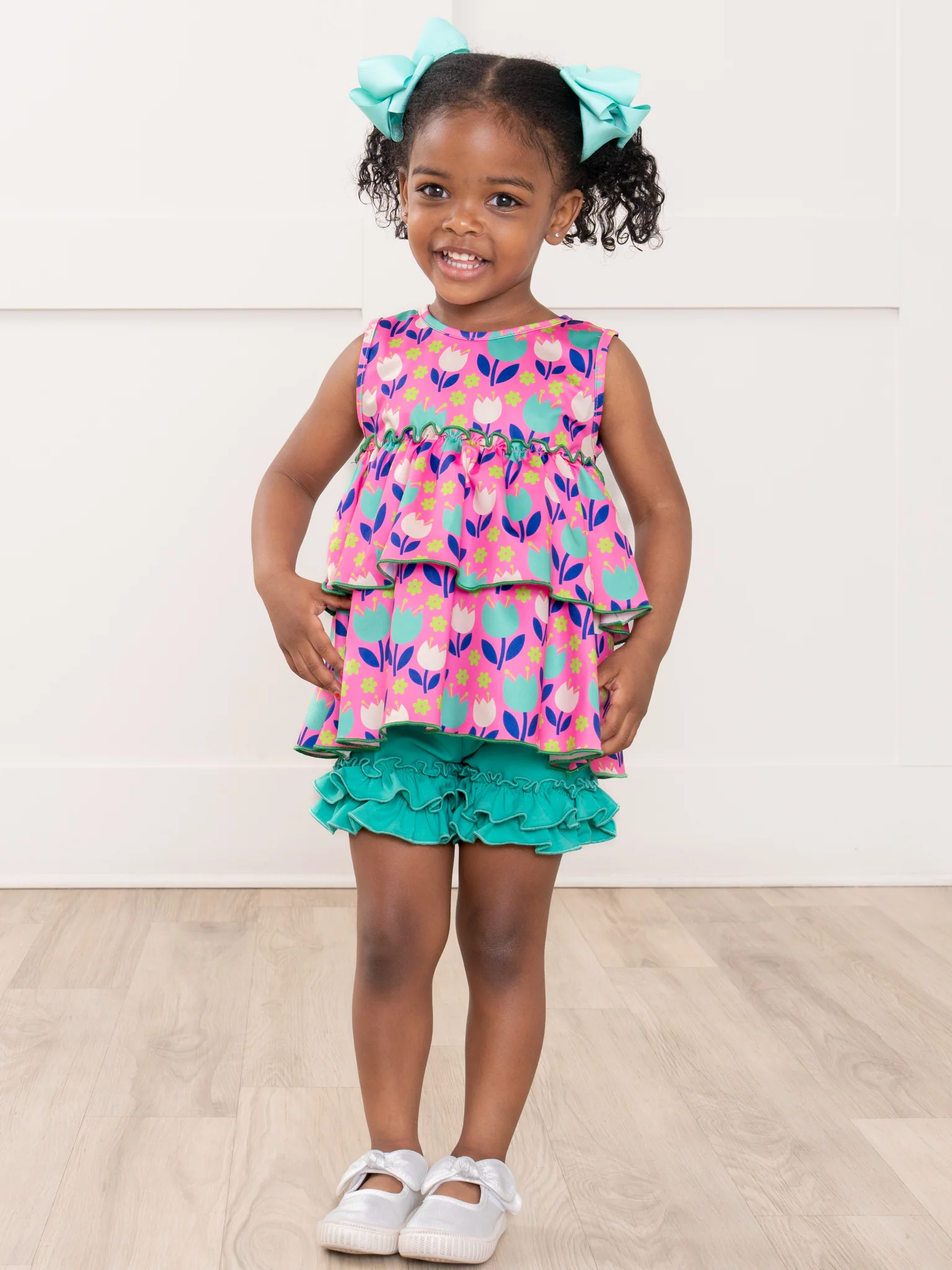 Tiered Ruffle Tank - Tulips - Image 5