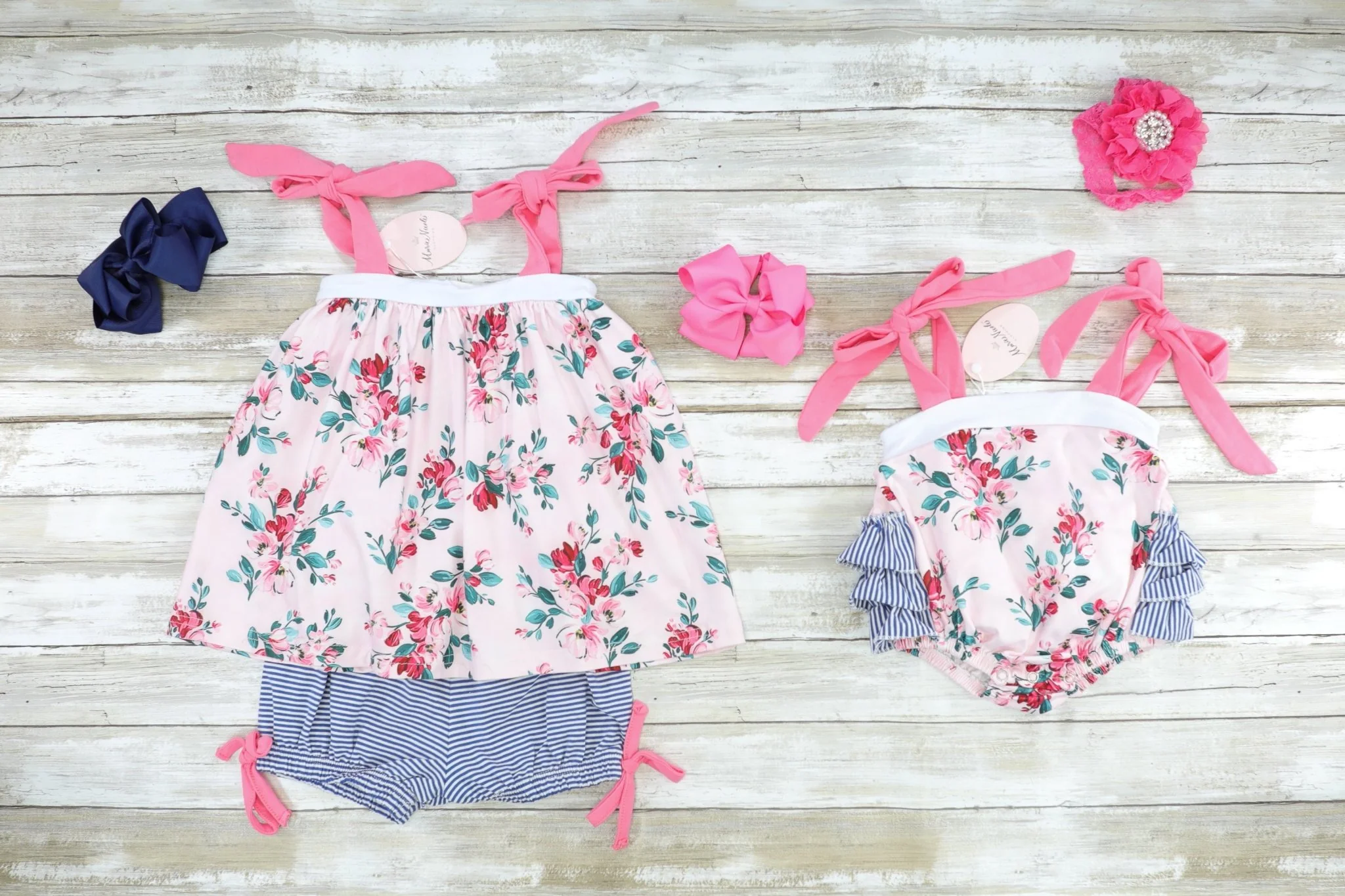 Pink Tie Tiered Ruffle Bubble Romper - Image 3