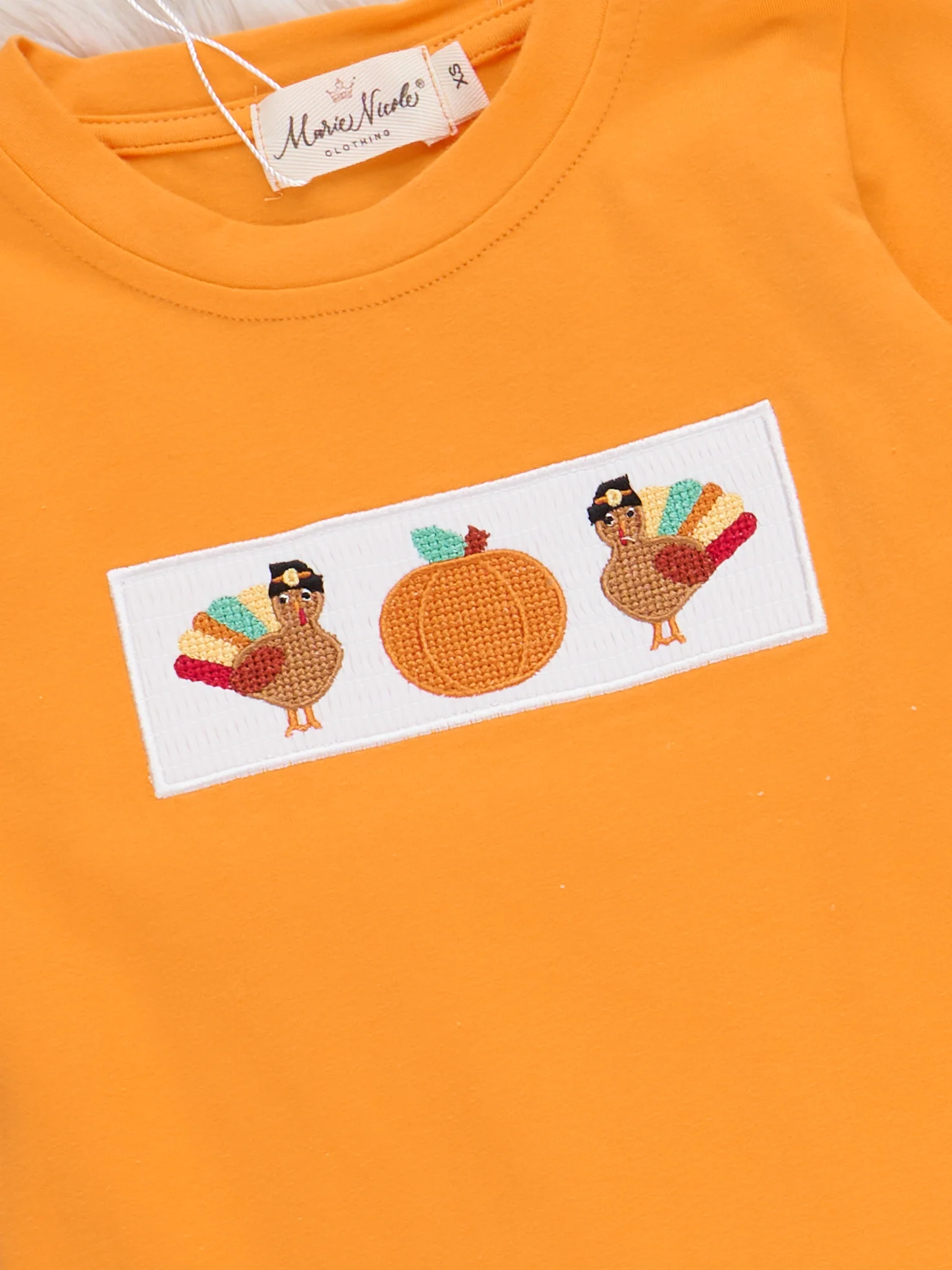 Time For Turkey Smocked Plaid Outfit - Image 2