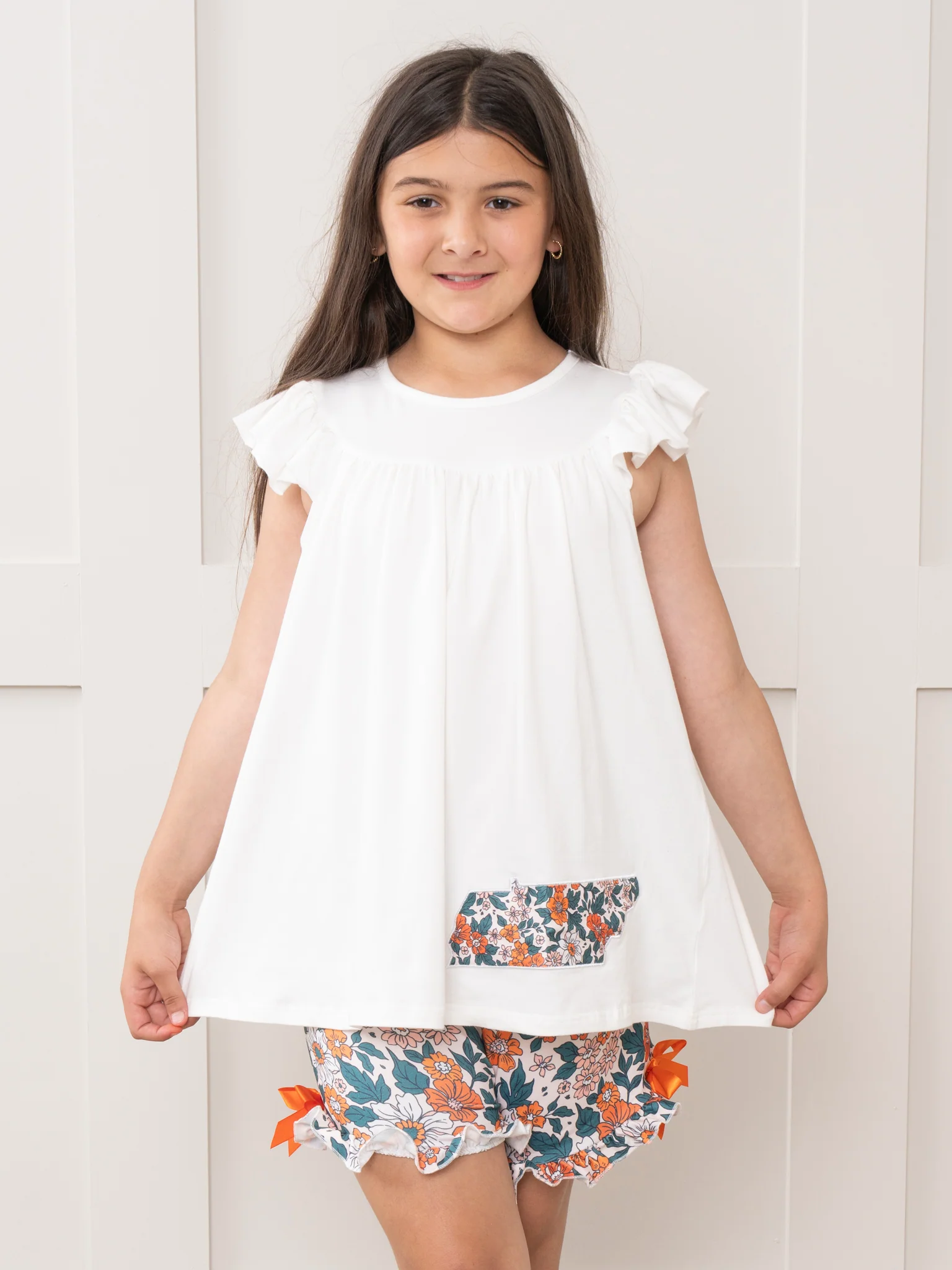 TN Orange Floral Ruffle Outfit - Image 4