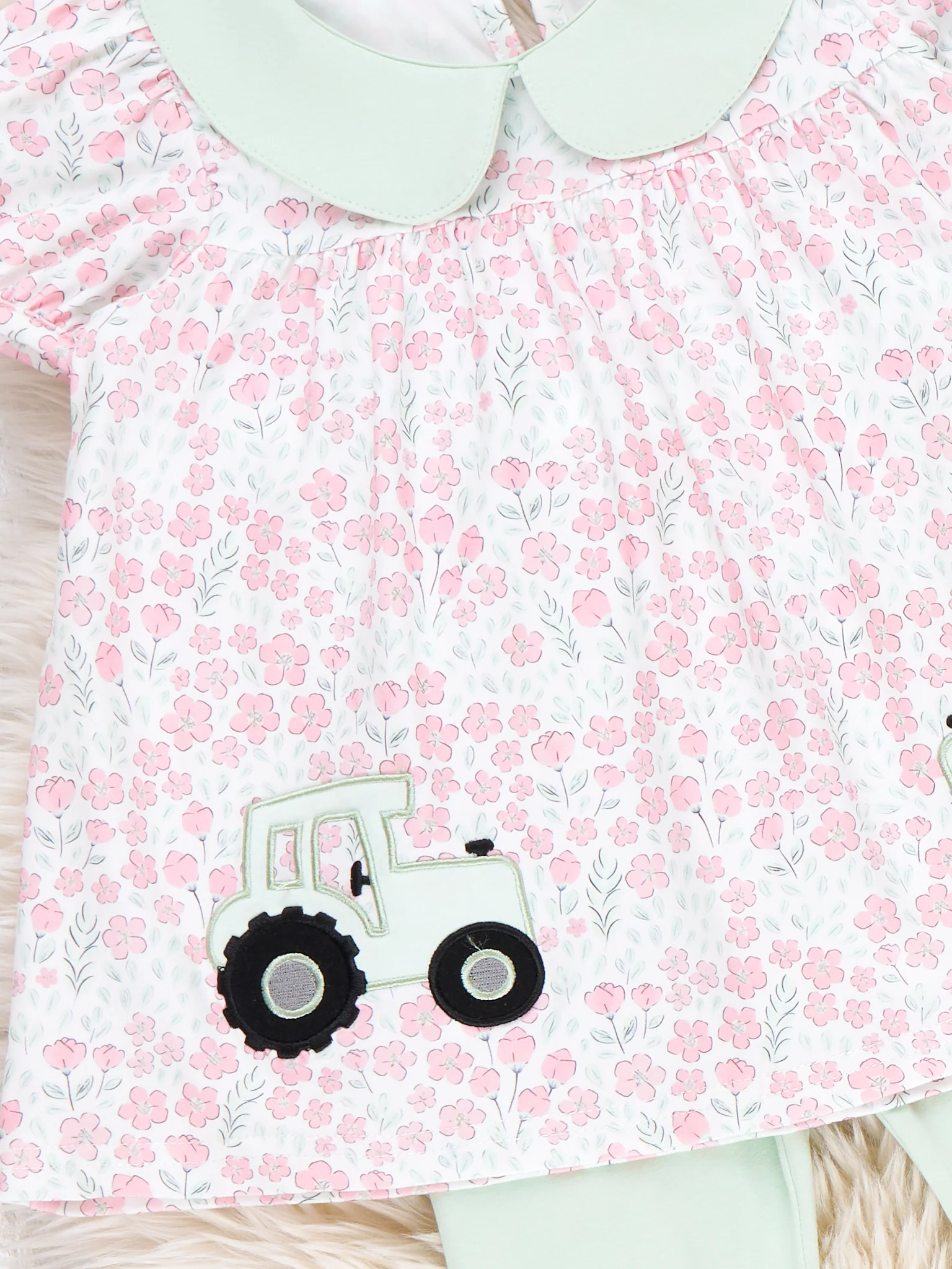 Tractor in the Meadow Embroidered Outfit - Image 2