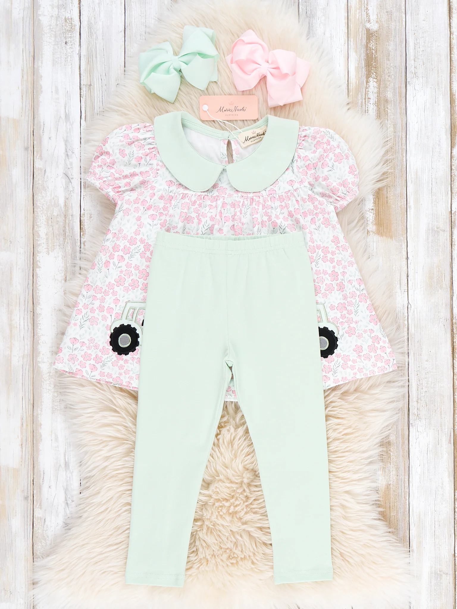 Tractor in the Meadow Embroidered Outfit - Image 3