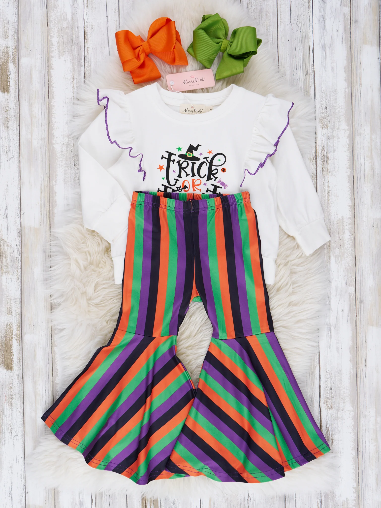 Trick or Treat Striped Bell Bottom Outfit - Image 2