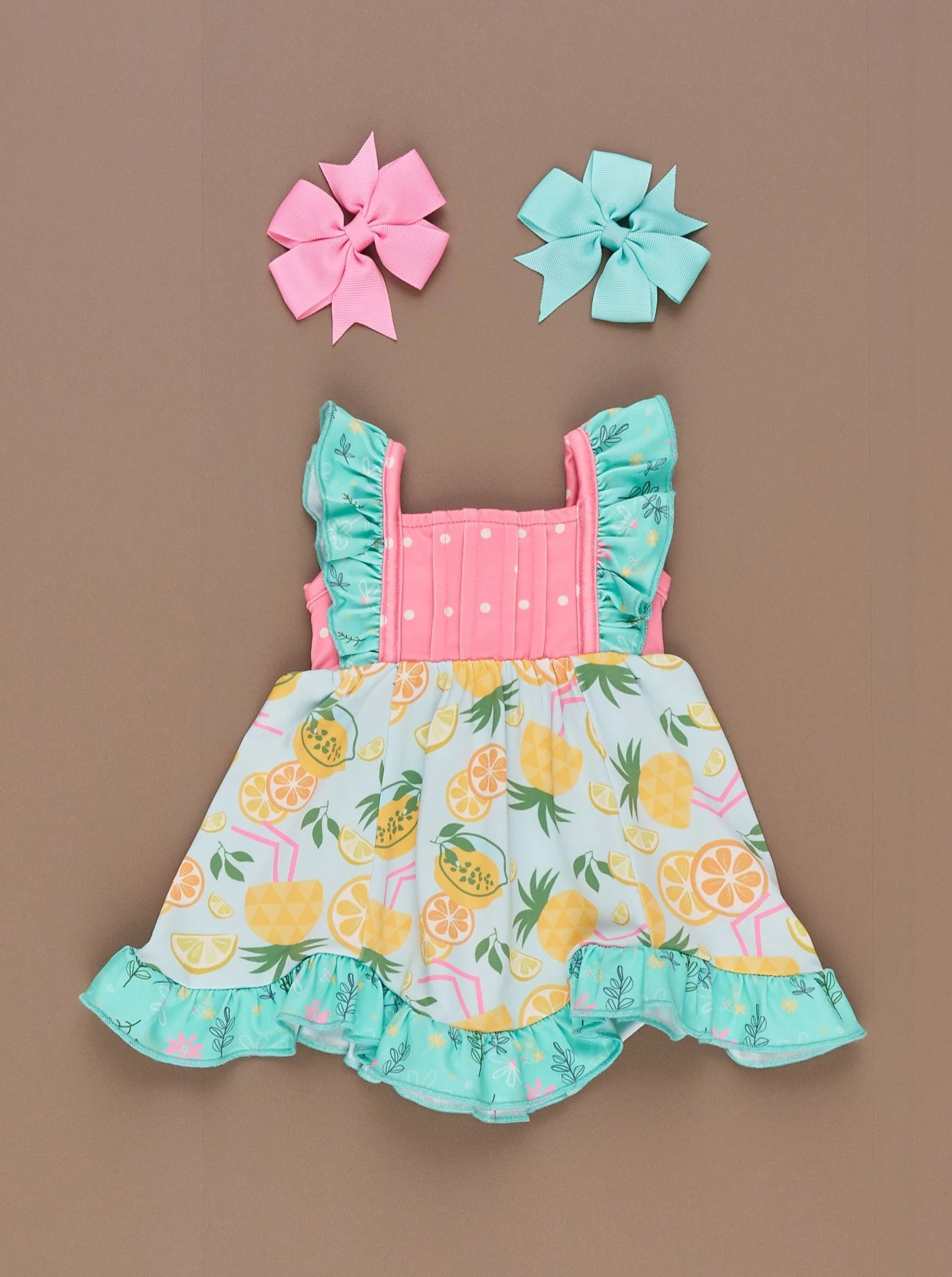 Tropical Twist Ruffle Tank 18 Inch Doll Dress - Image 2