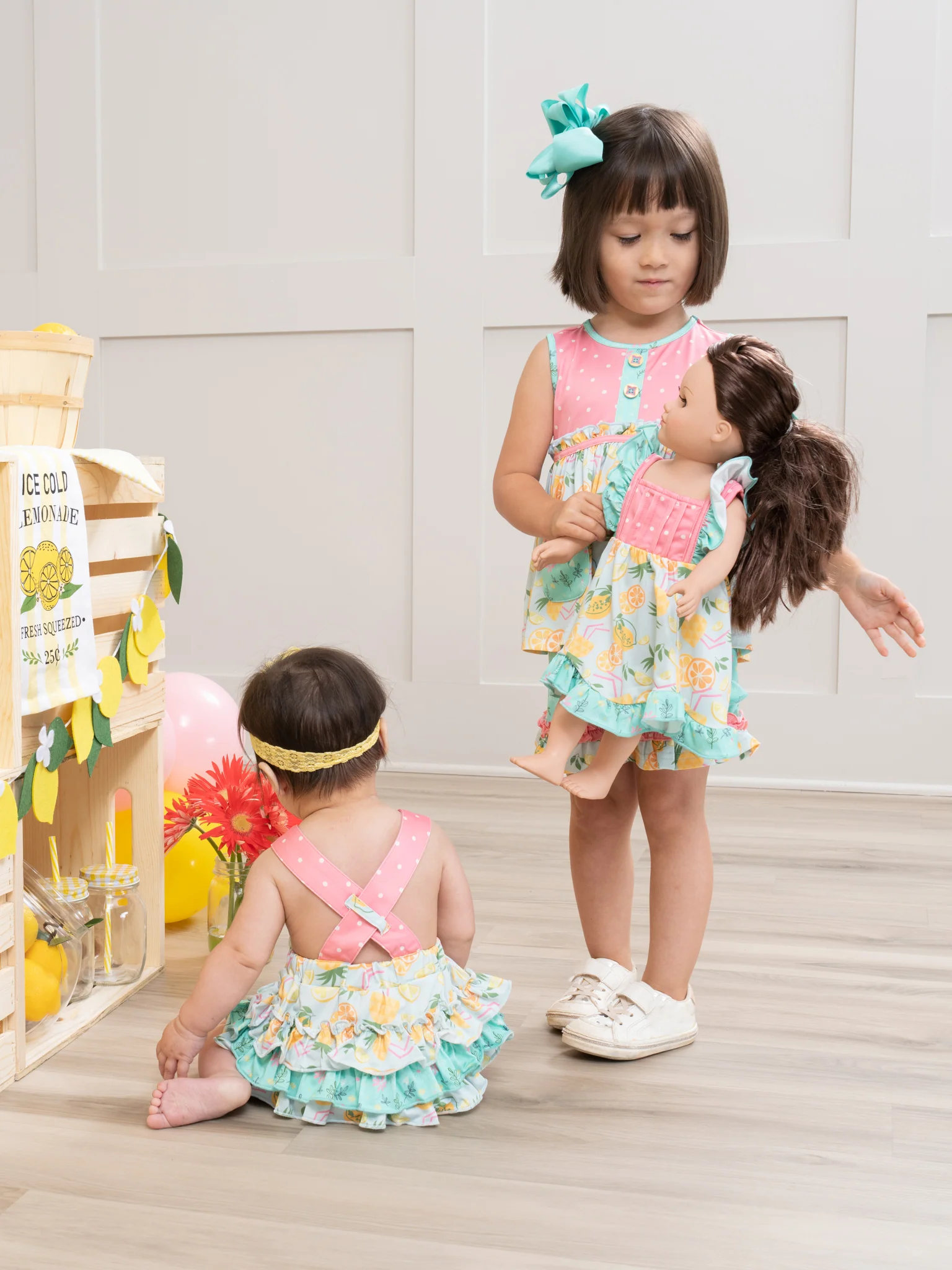 Tropical Twist Ruffle Tank 18 Inch Doll Dress - Image 4