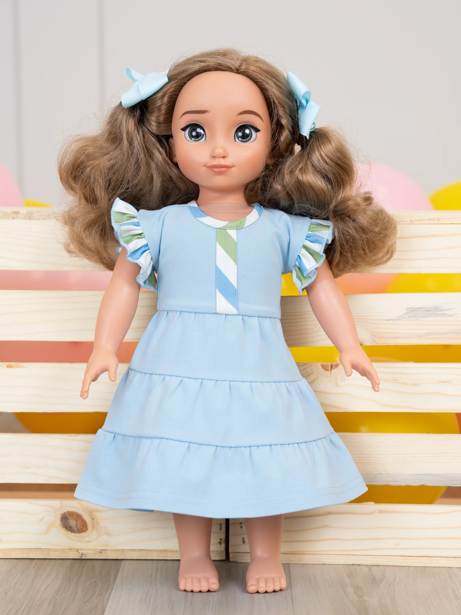 Tropical Twist Tiered 18 Inch Doll Dress