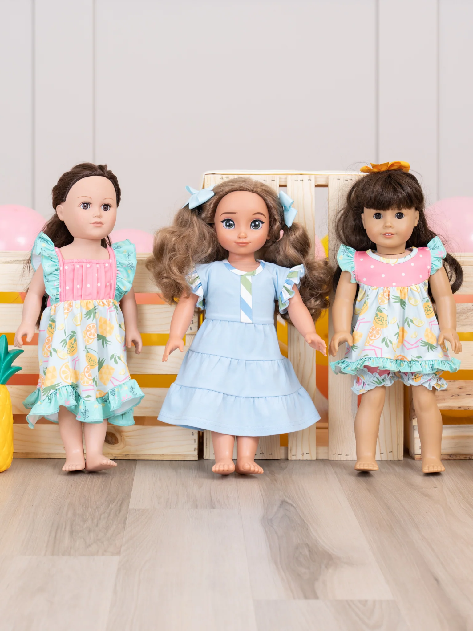 Tropical Twist Tiered 18 Inch Doll Dress - Image 4