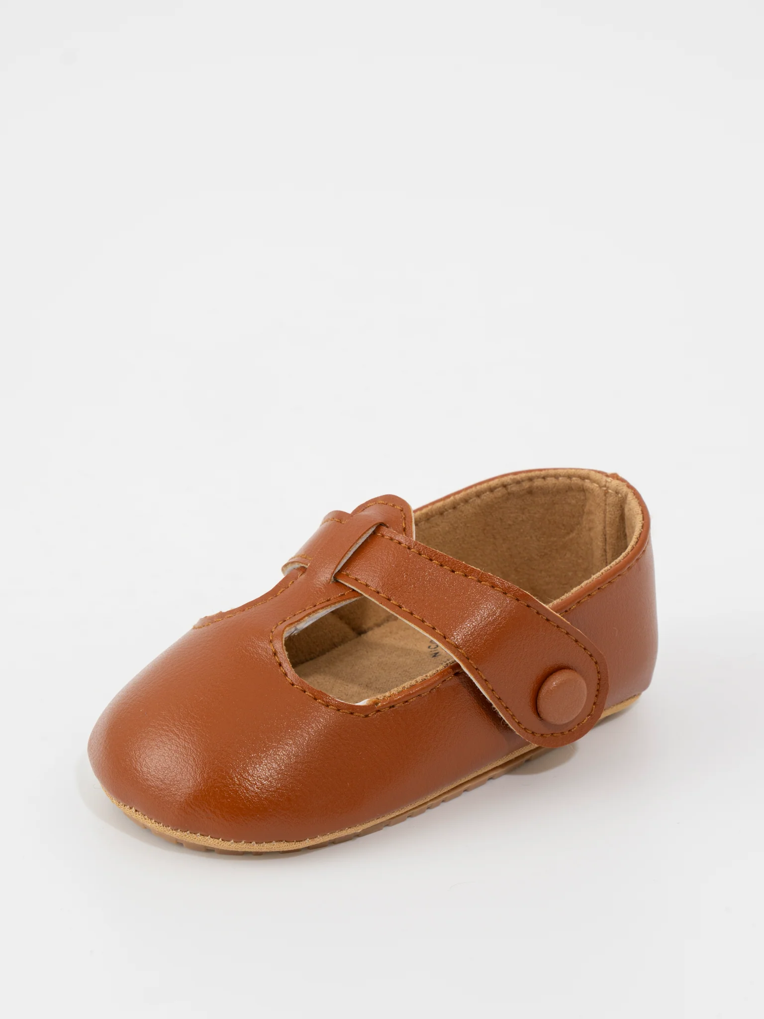 T-Strap Mary Jane Baby Shoe Brown - Image 4
