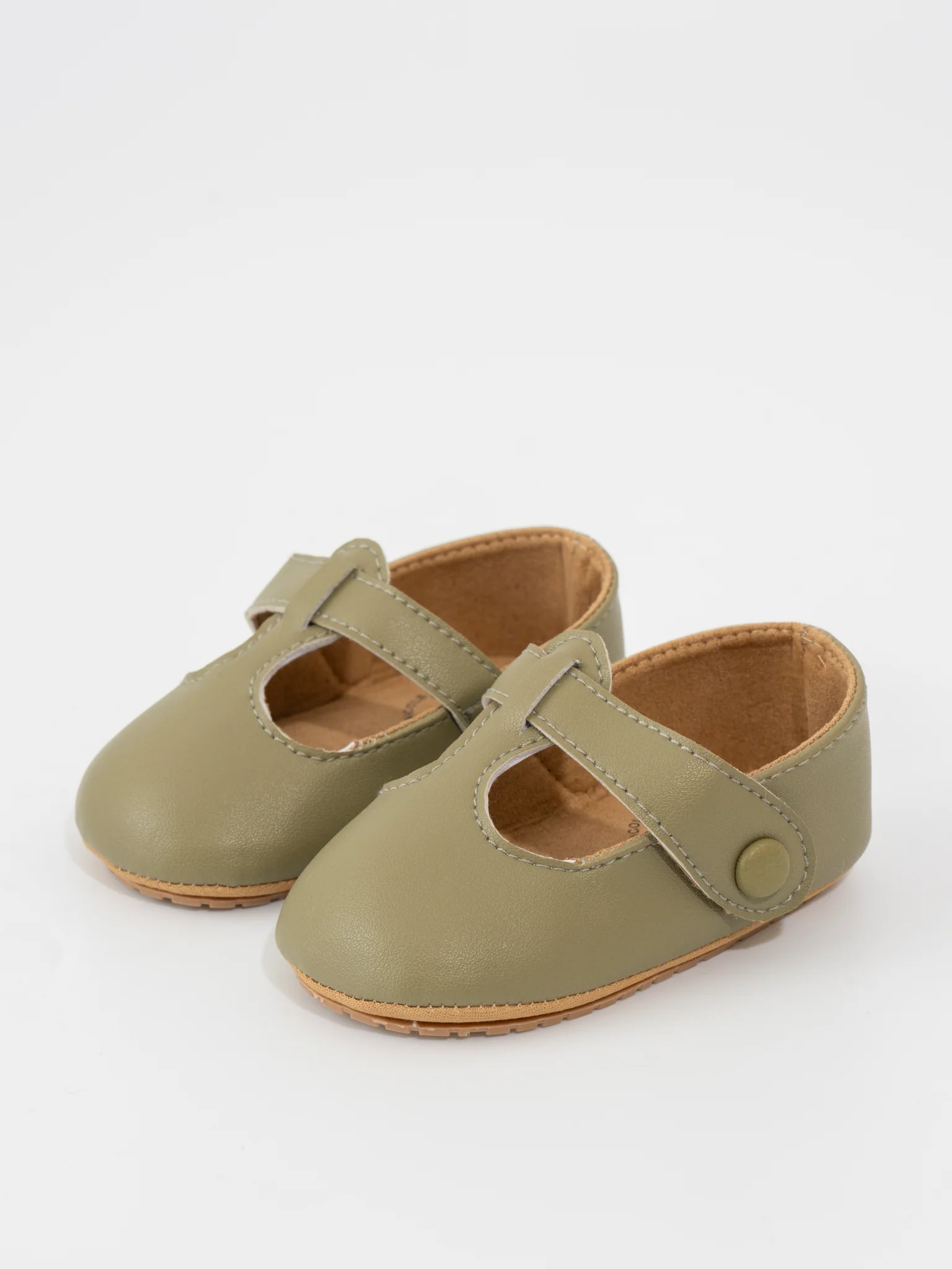 T-Strap Mary Jane Baby Shoe Olive