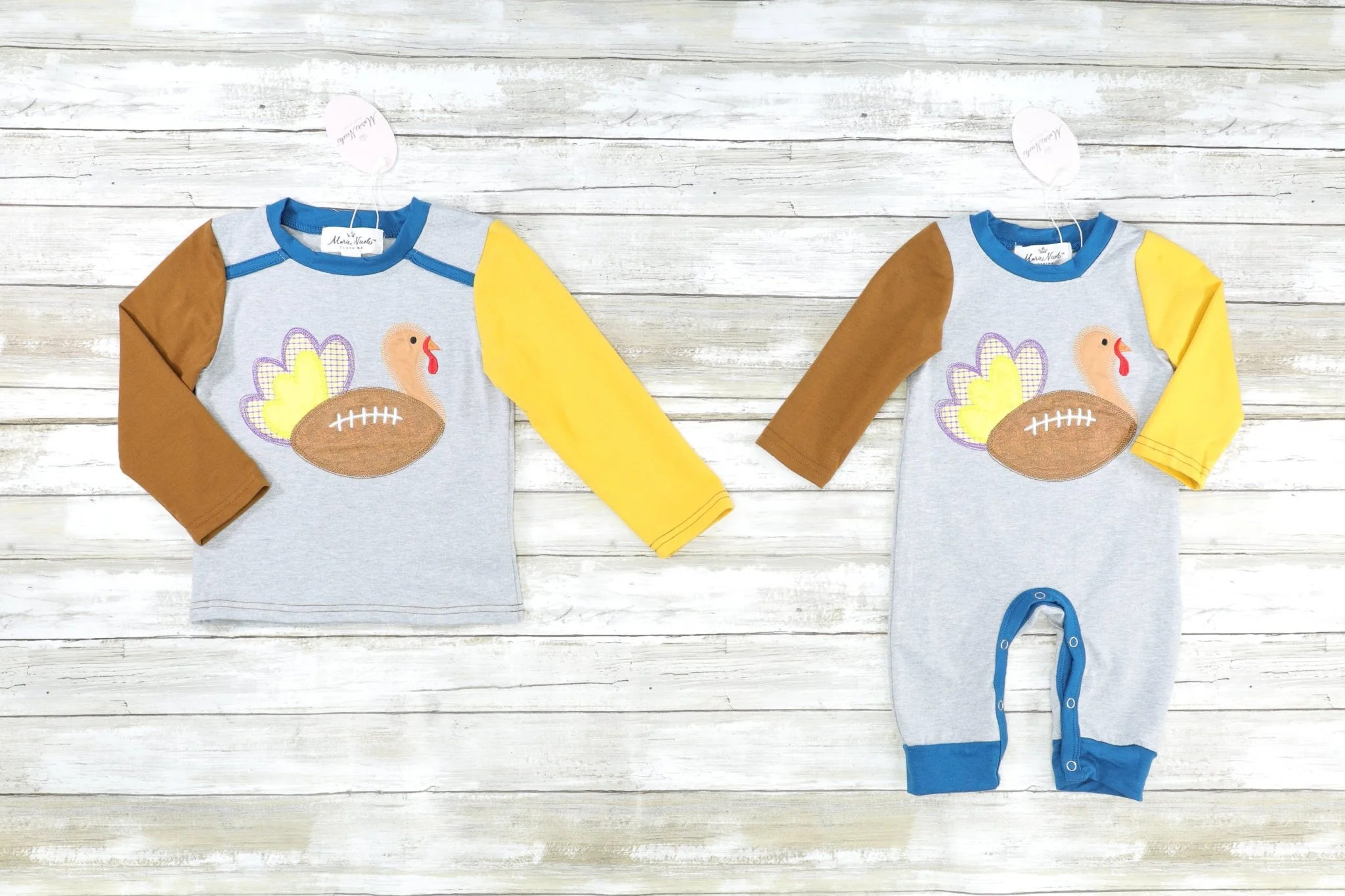 Turkey Football Long Sleeve Romper - Image 2