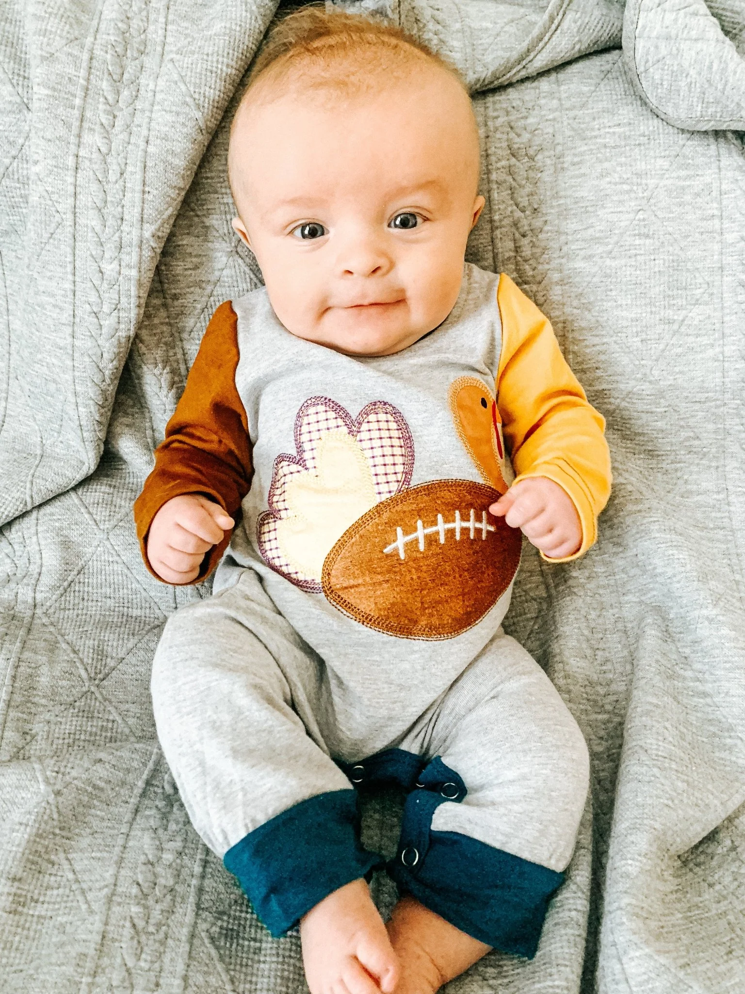 Turkey Football Long Sleeve Romper - Image 3