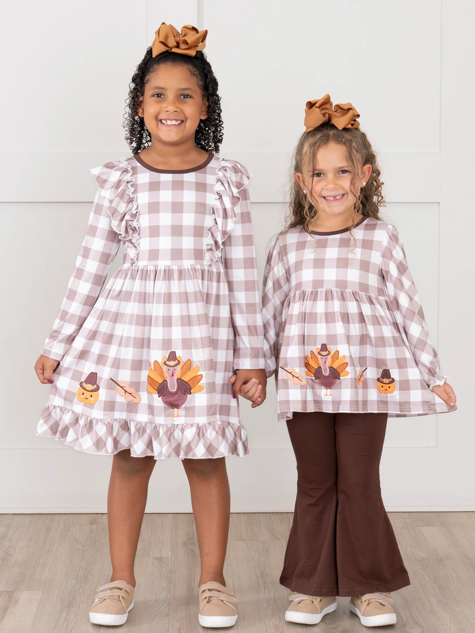 Turkey Gingham Celebration Embroidered Ruffle Dress - Image 4