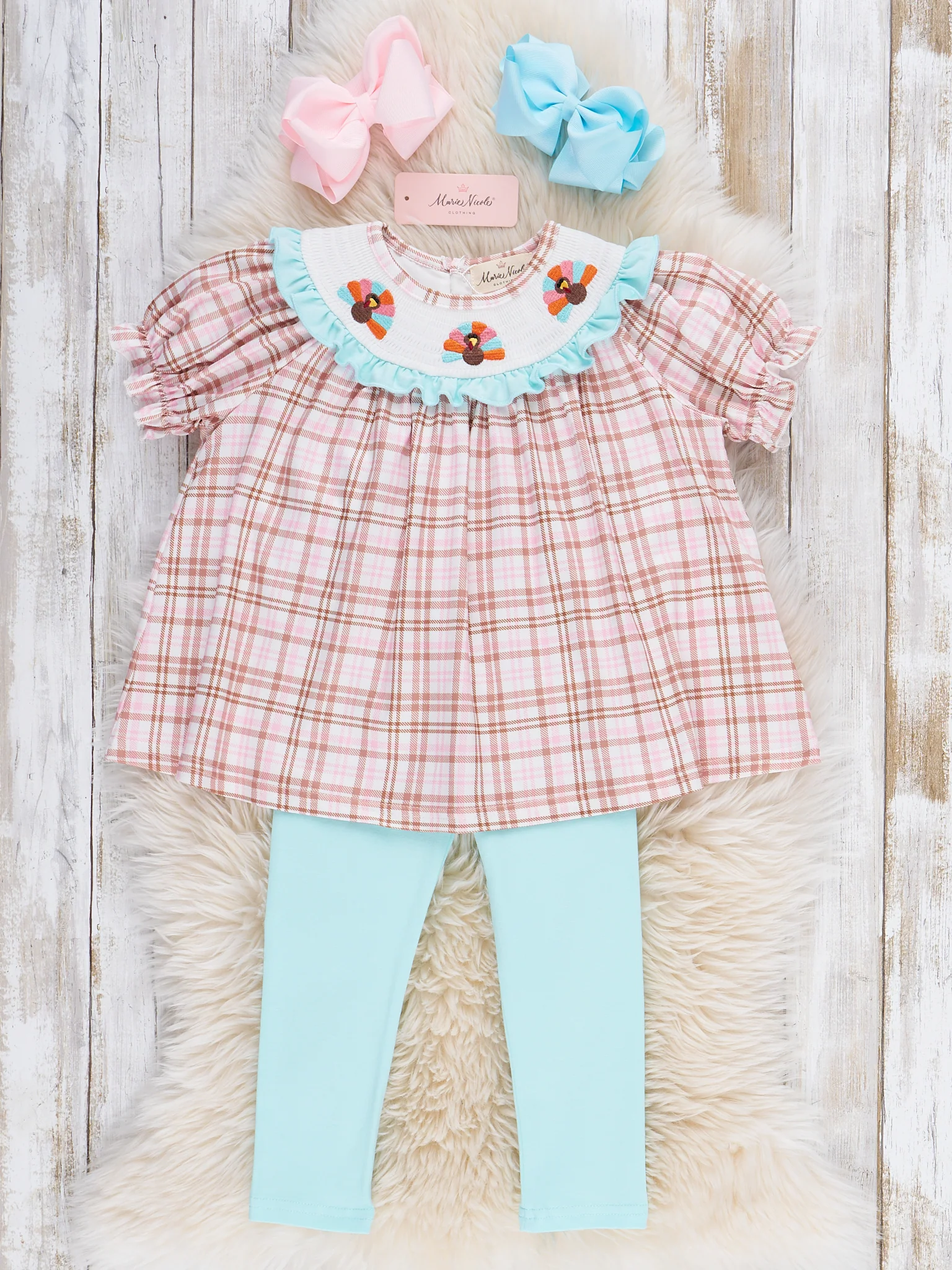 Turkey Trot Smocked Outfit - Image 2
