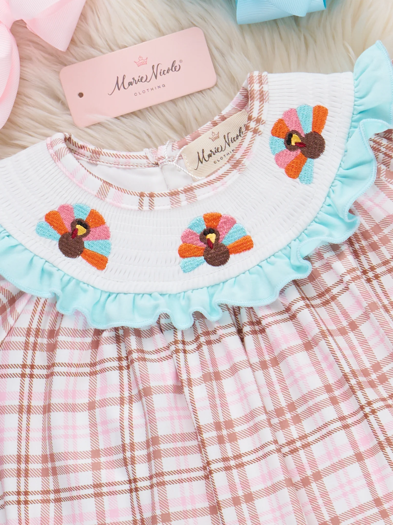 Turkey Trot Smocked Outfit - Image 3