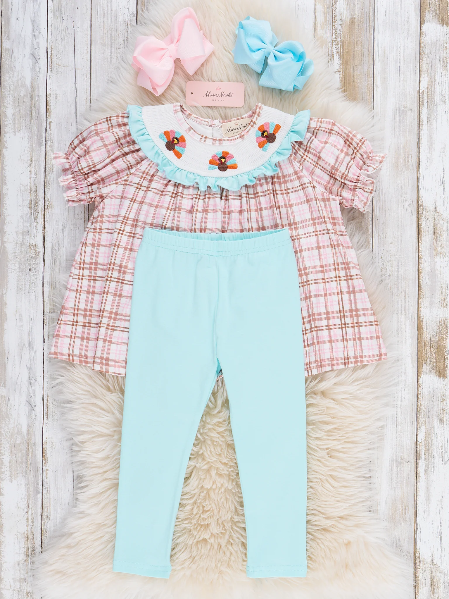 Turkey Trot Smocked Outfit - Image 4