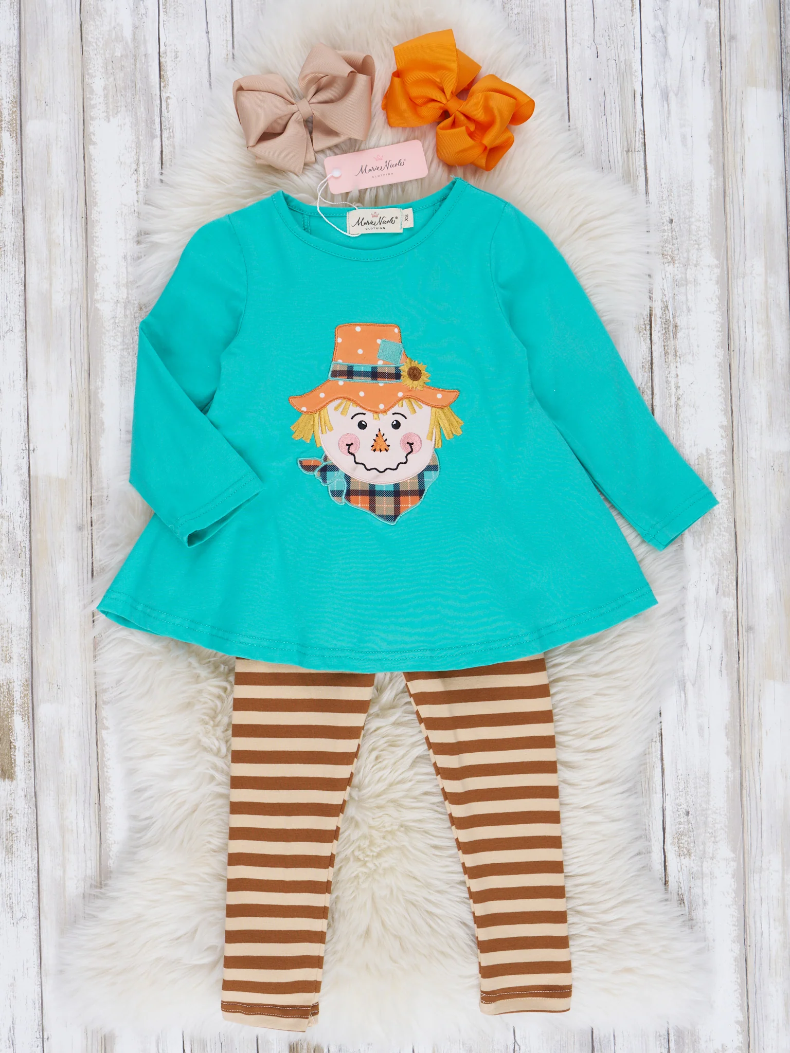 Turquoise Scarecrow Stripe Outfit