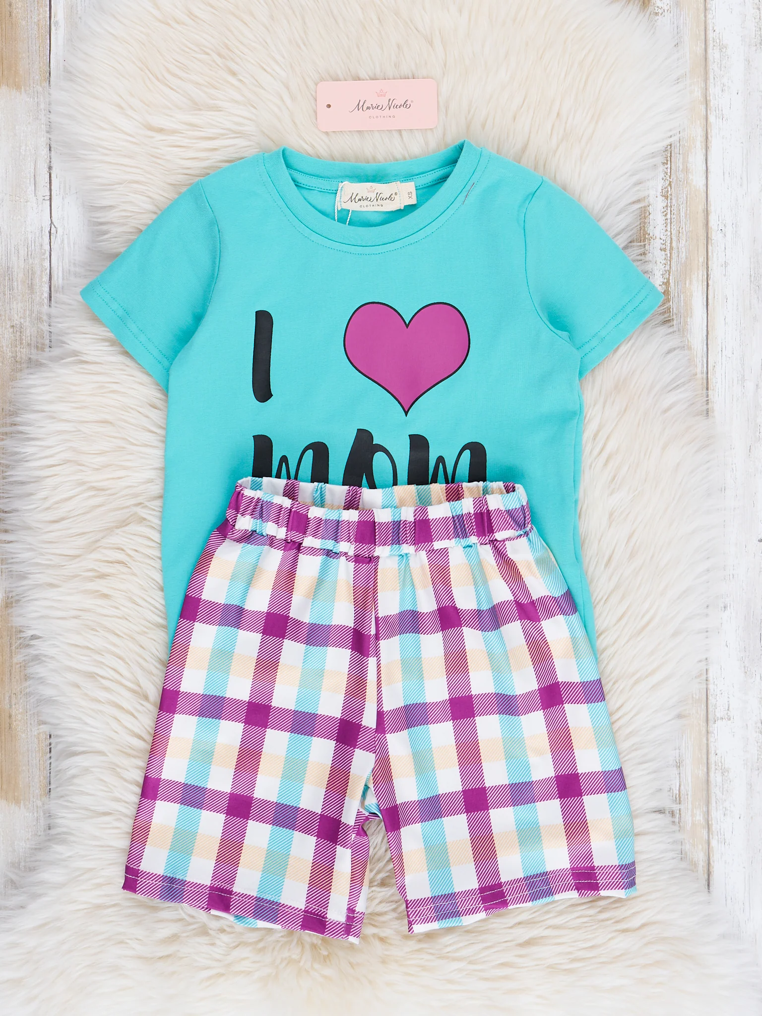 Turquoise & Purple Mom Love Outfit - Image 2