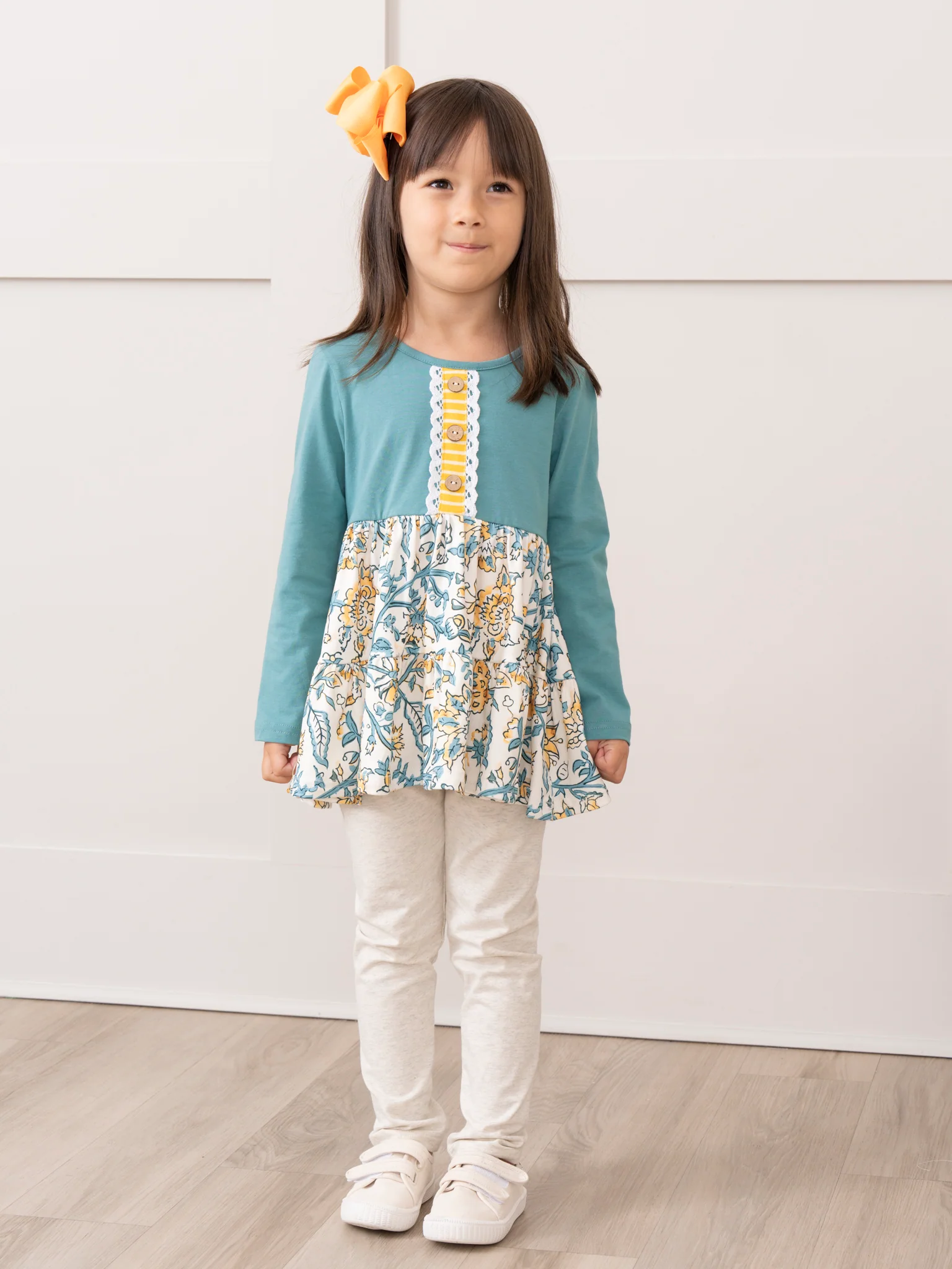 Turquoise Vintage Garden Ruffle Outfit - Image 4