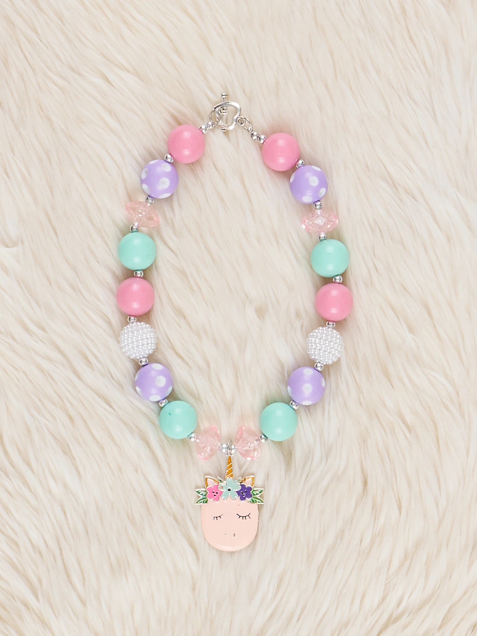 Unicorn Charm Bubblegum Necklace