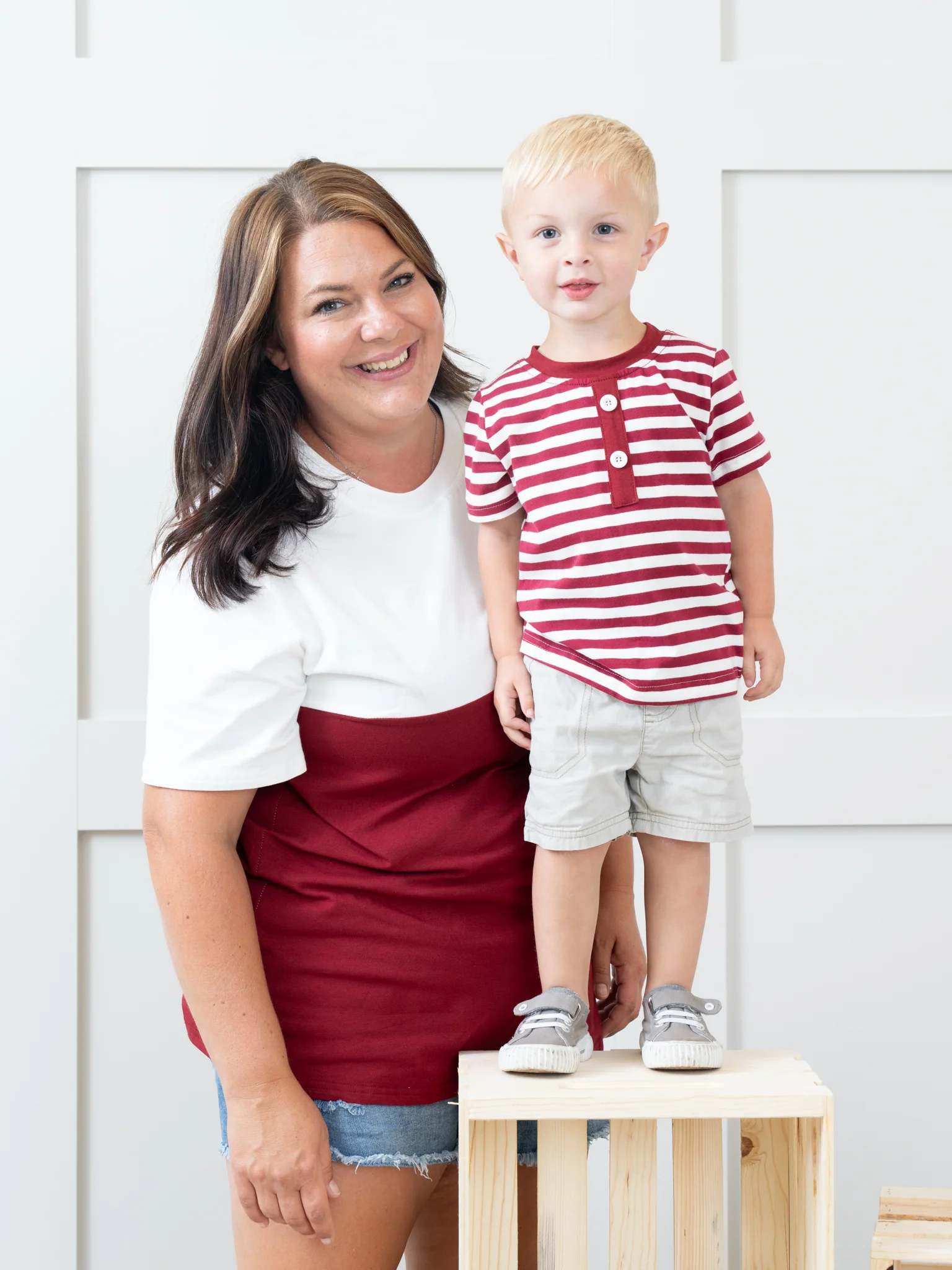 Unisex Maroon & White Color Block Shirt - Image 5