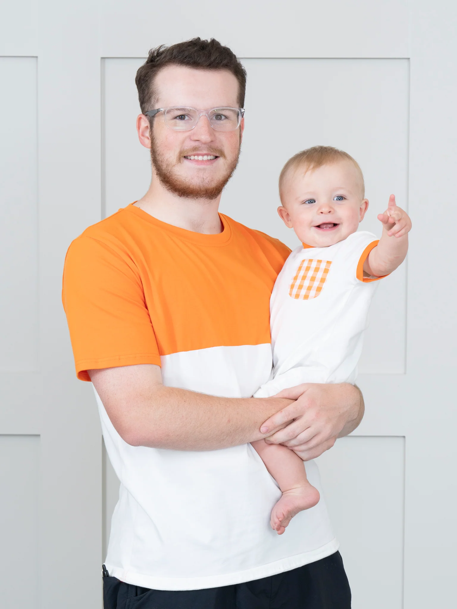 Unisex Orange & White Color Block Shirt - Image 5