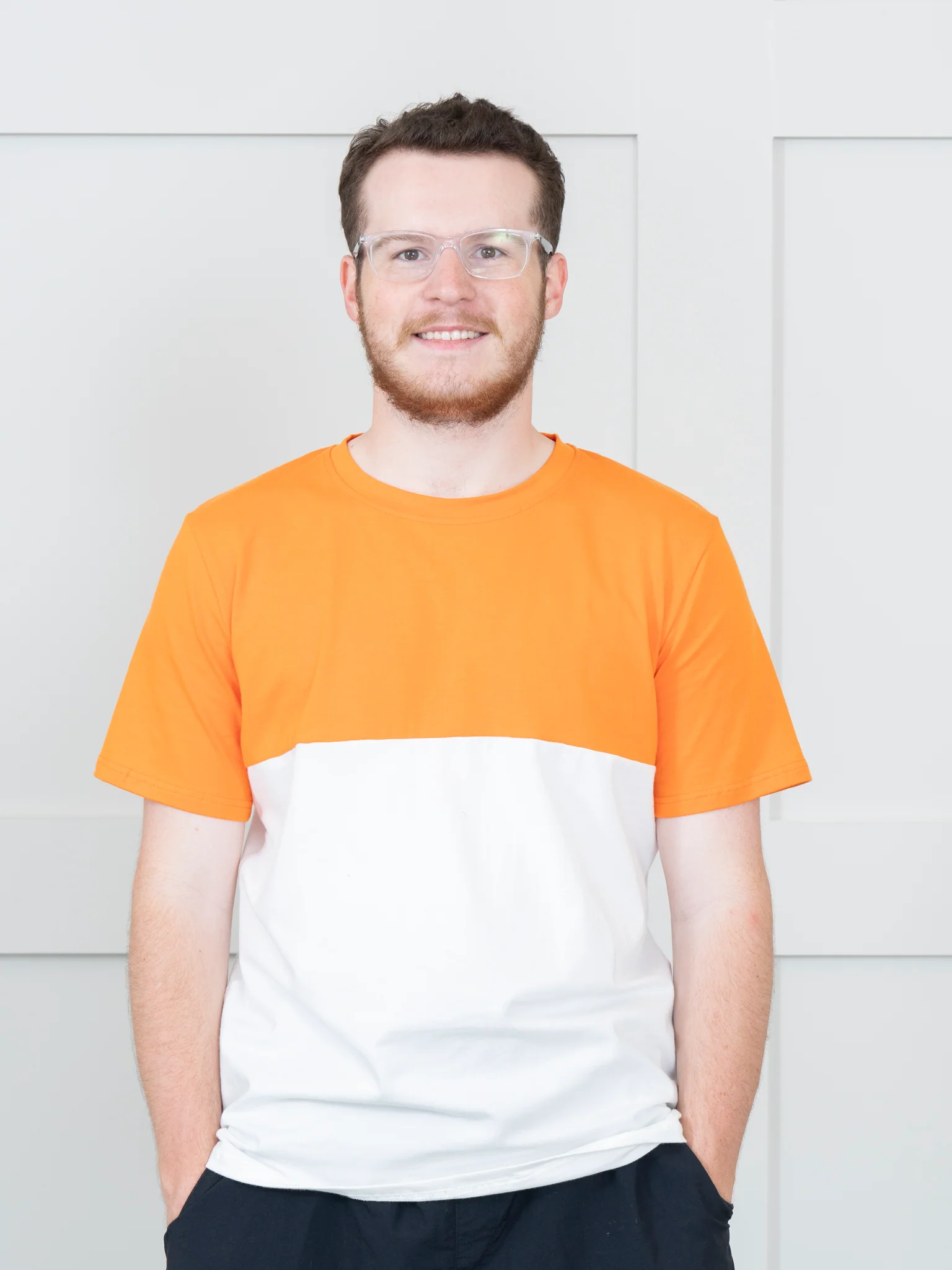 Unisex Orange & White Color Block Shirt - Image 7